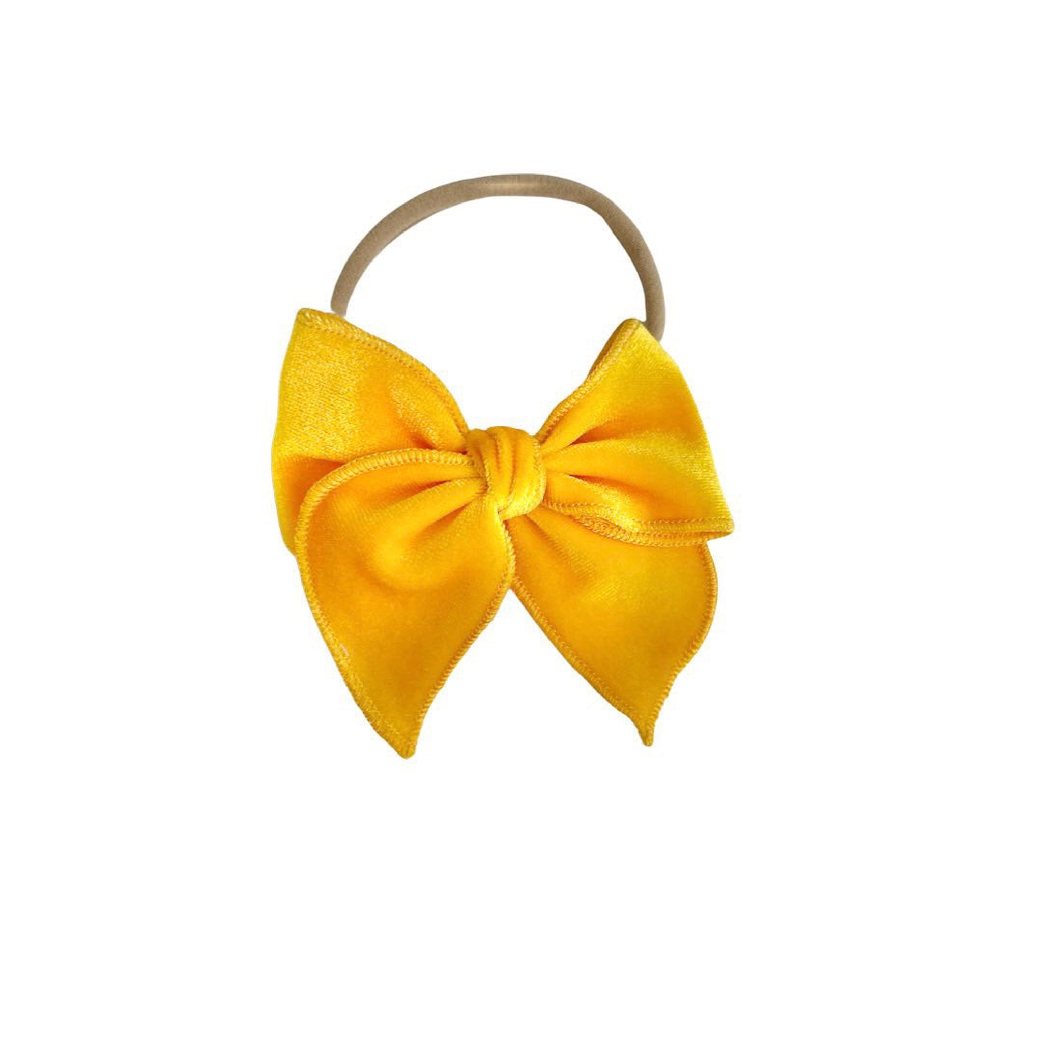 Velvet Fay Small Bow Headband- Several Colors