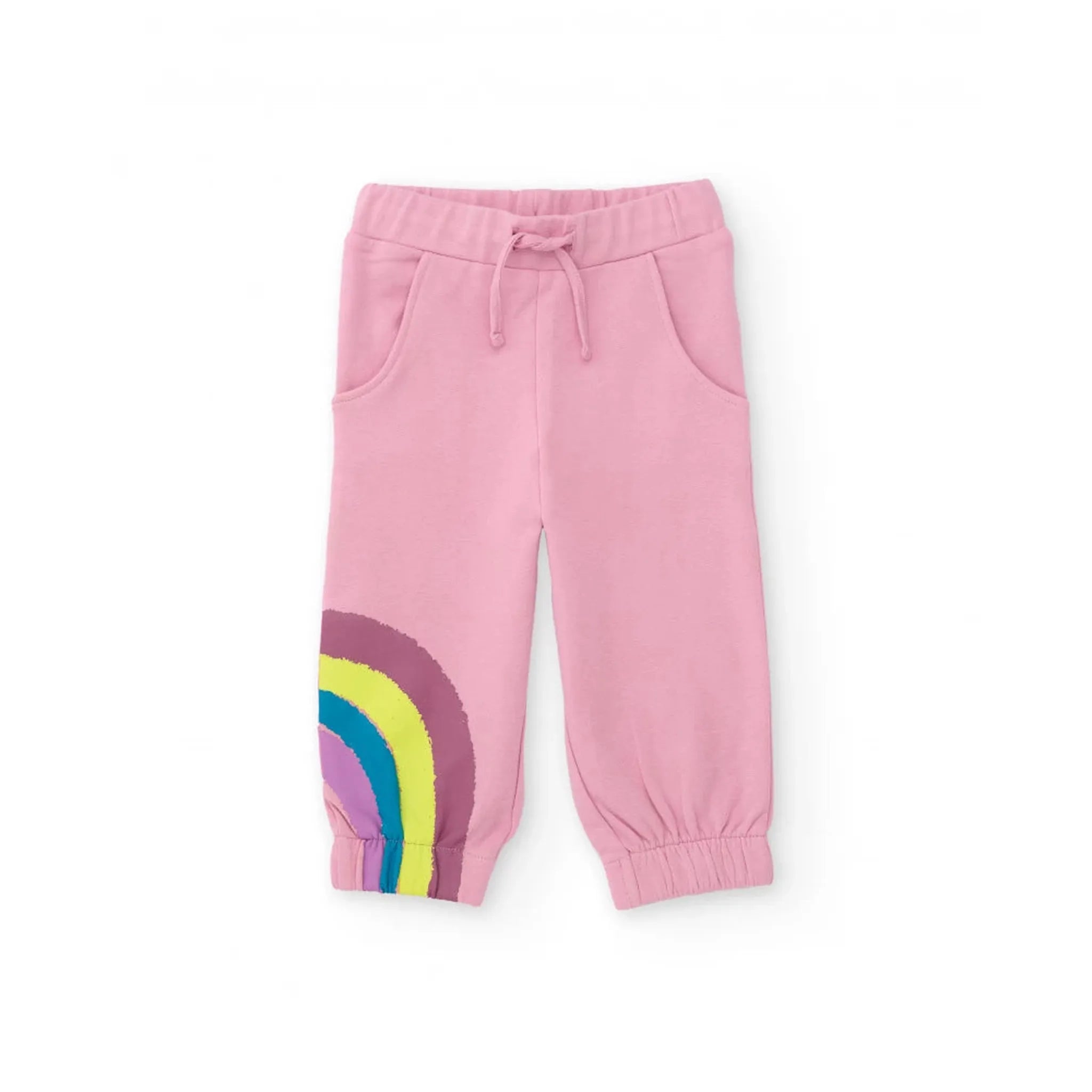 Set Sudadera con capucha para niƱa en rosa con arcoĆris y aplicaciones