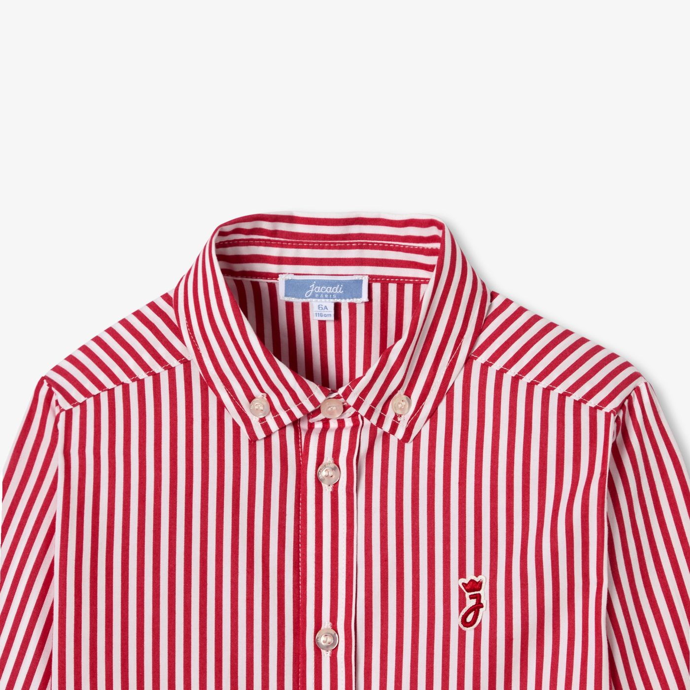 striped popeline shirt - white/red