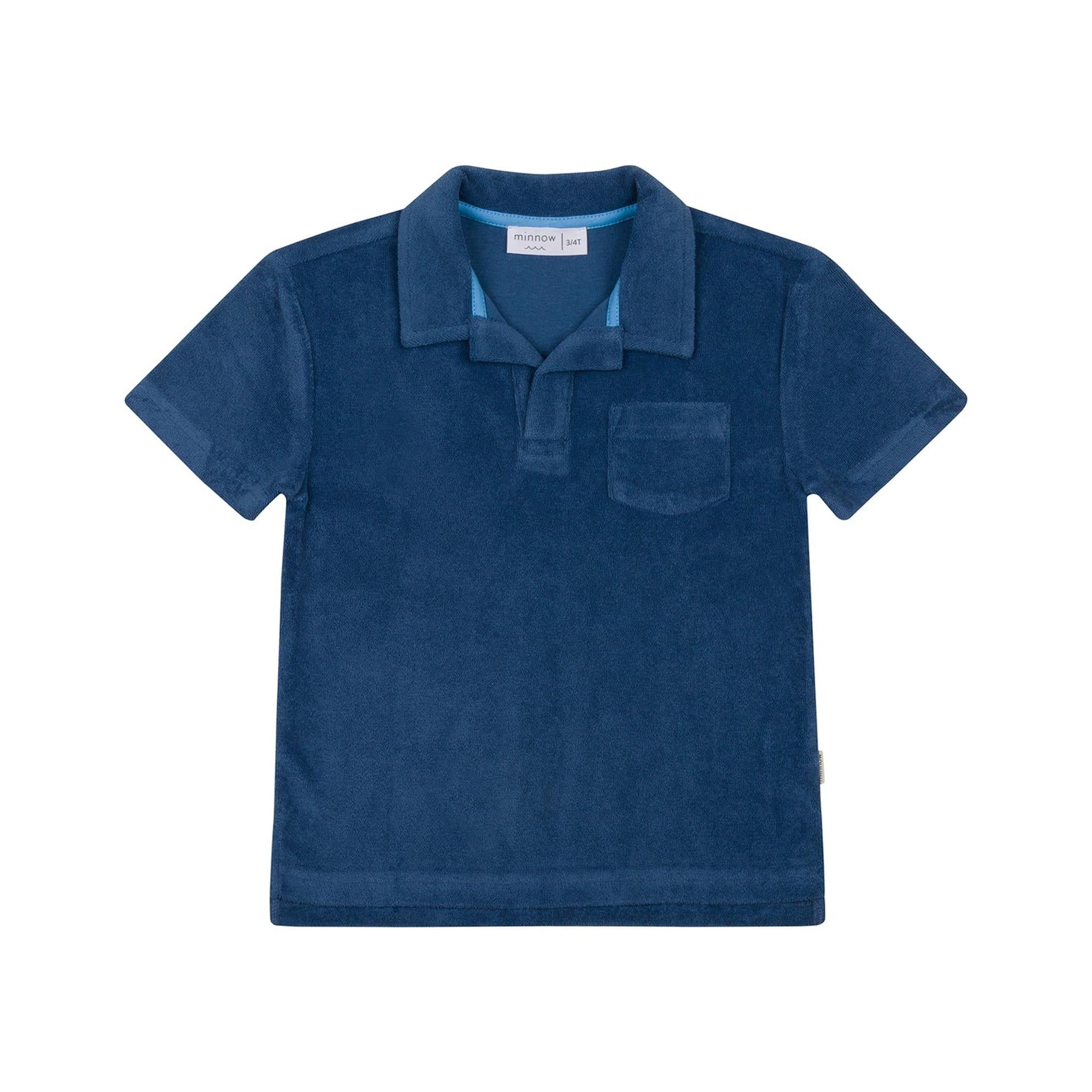 new navy french terry polo set