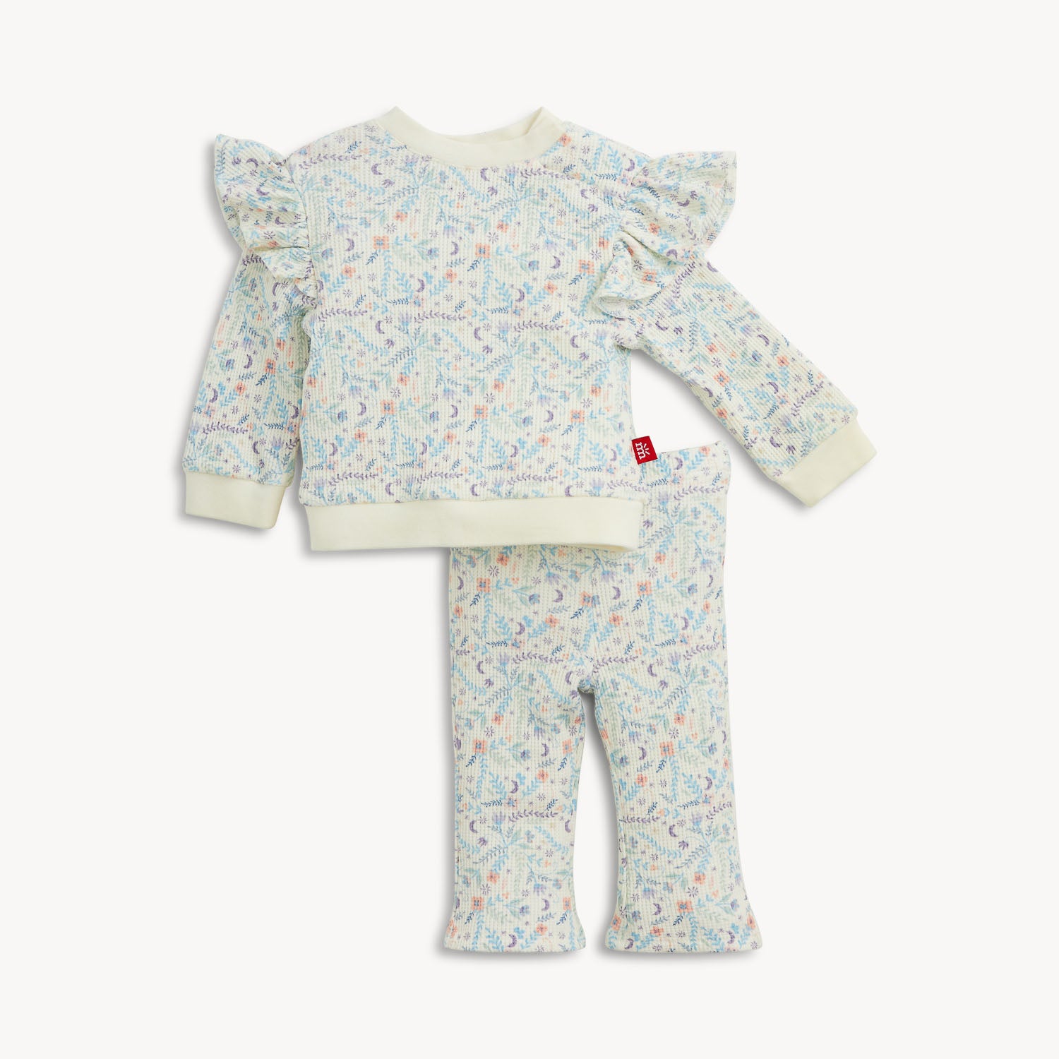 White Floral Magnetic Top & Pant Set