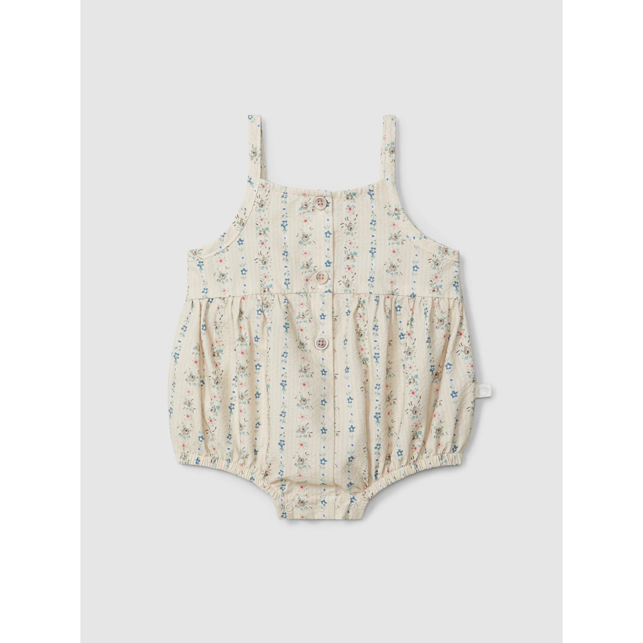 Floral print seersucker shortie