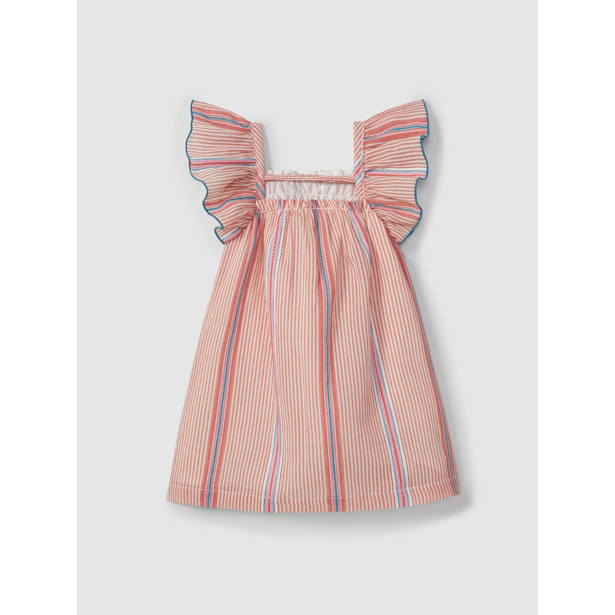 Dress in jacquard striped fabric