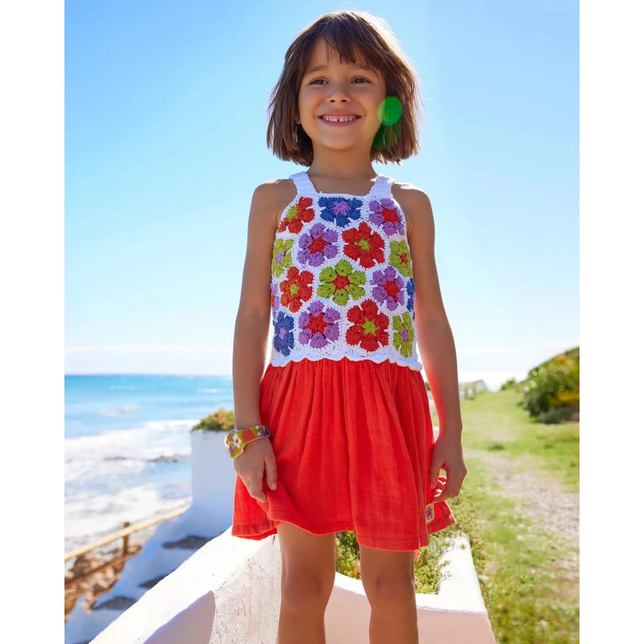 Crochet Floral Bodice Dress