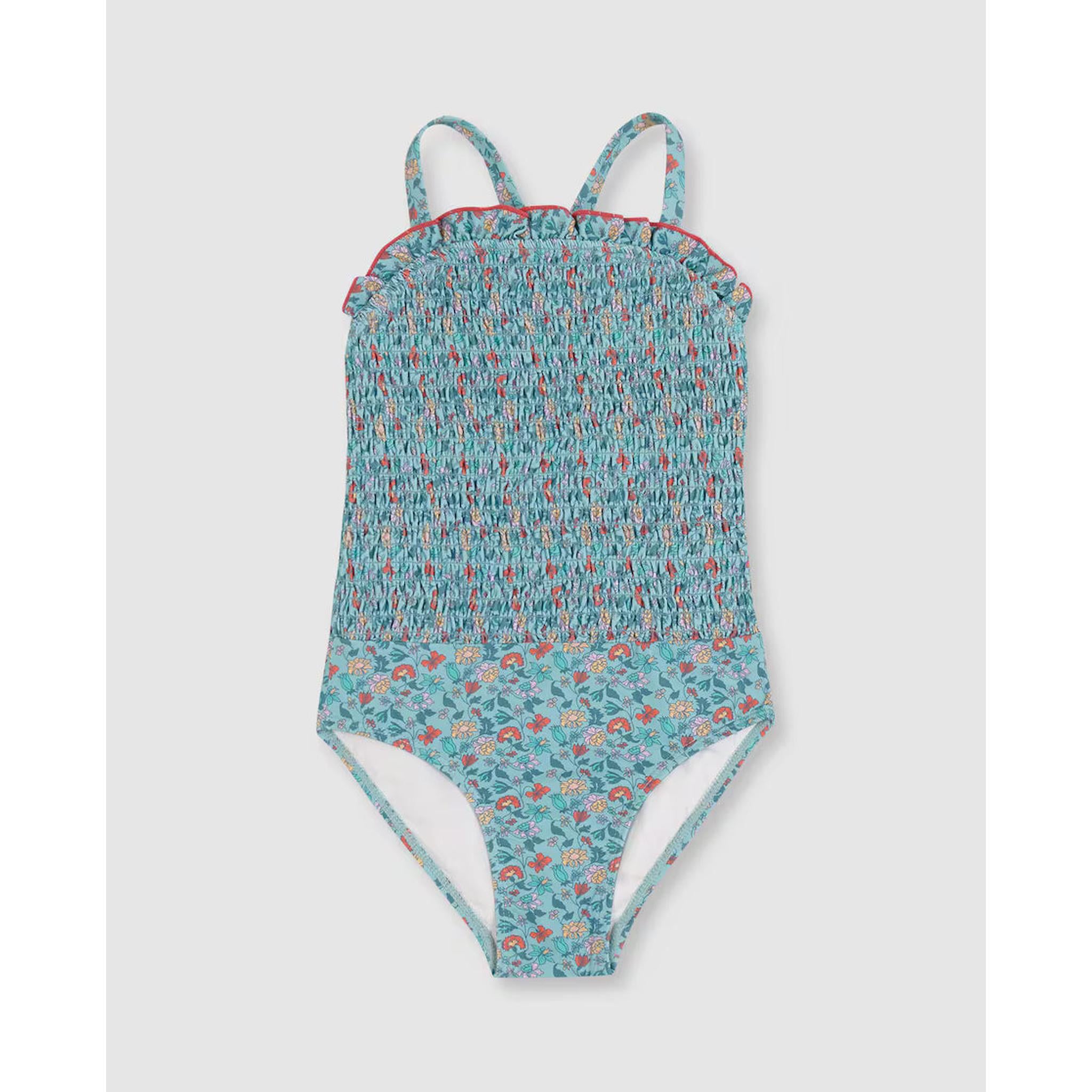 Bañador estampado flores azul claro