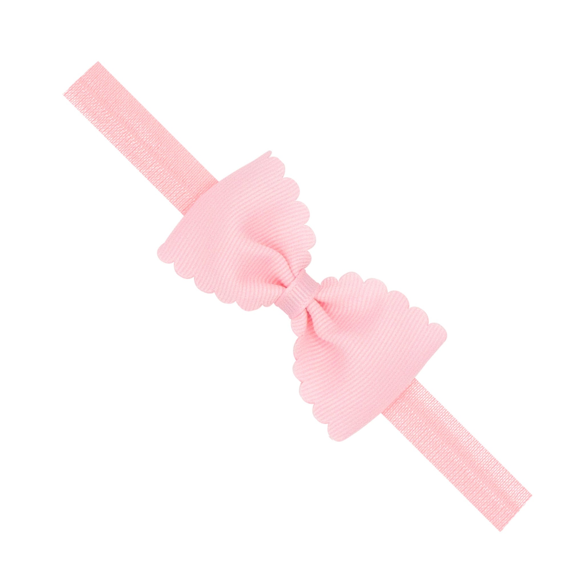 Small Scalloped Edge Grosgrain Bowtie on Elastic Band