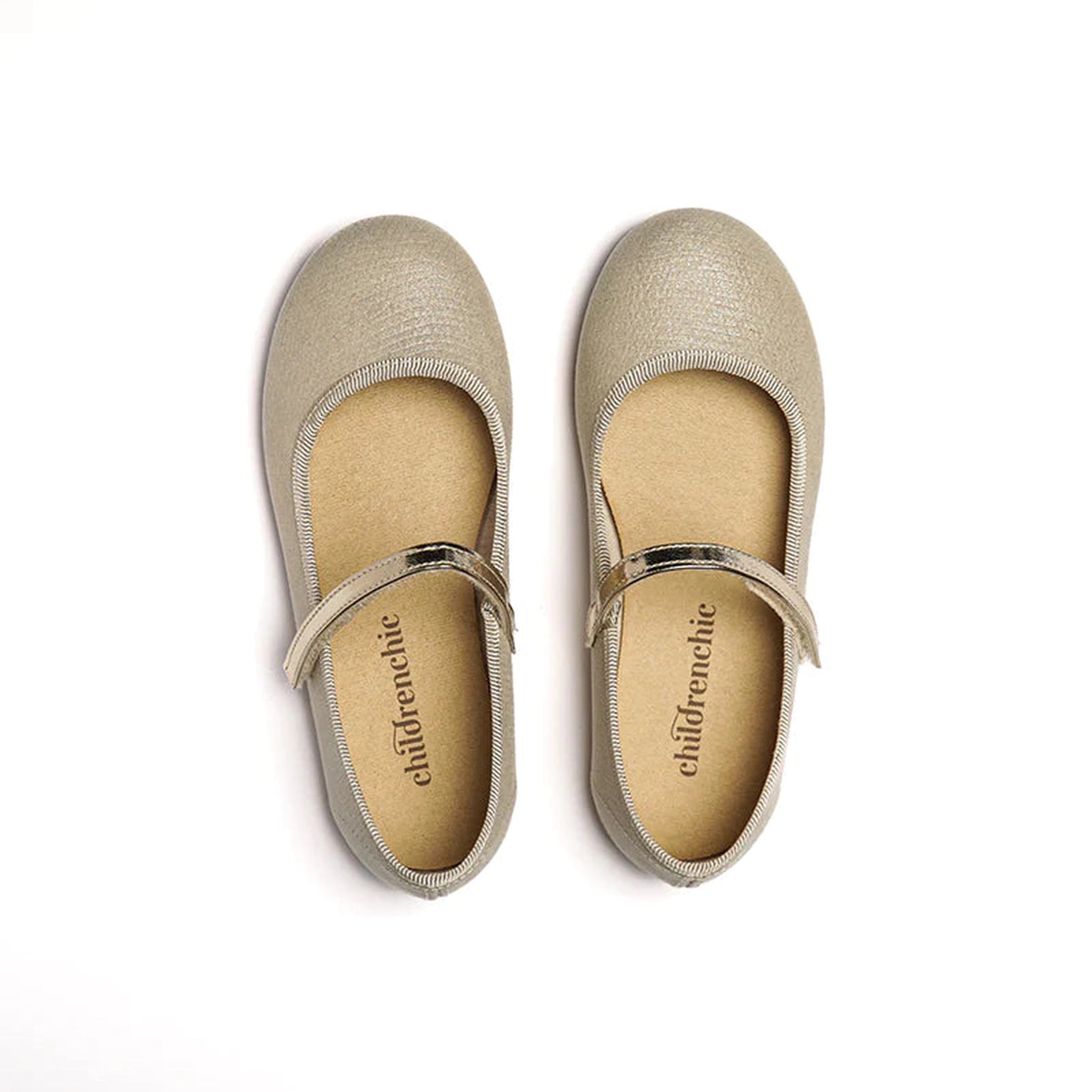 Textured Mary Janes - Shimmer Gold