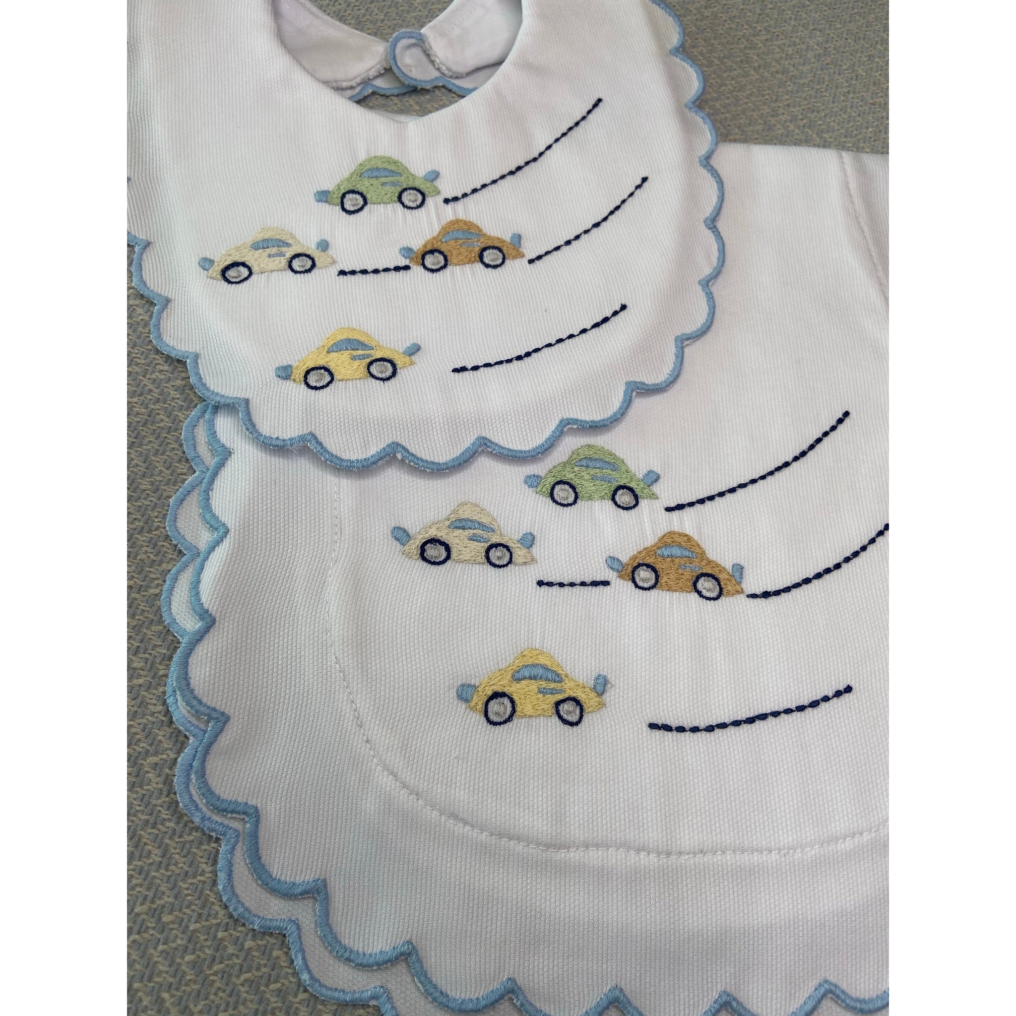 Hand Embroidered Burp + Bib Set