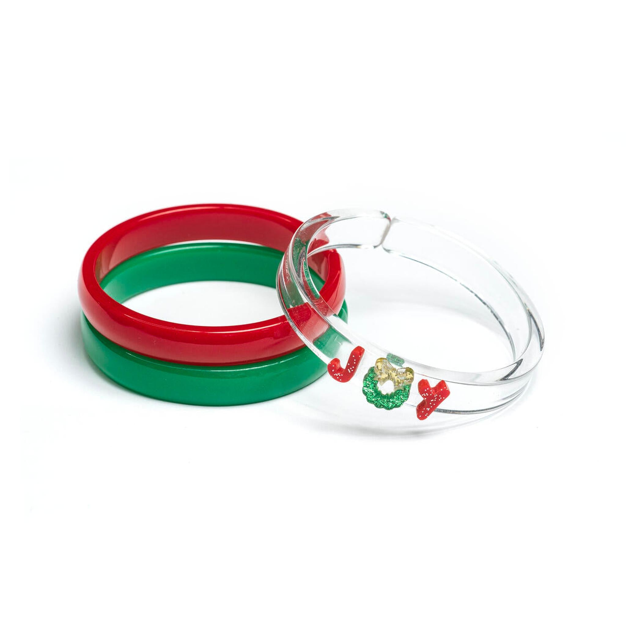 Joy Glitter Green Bangles Set