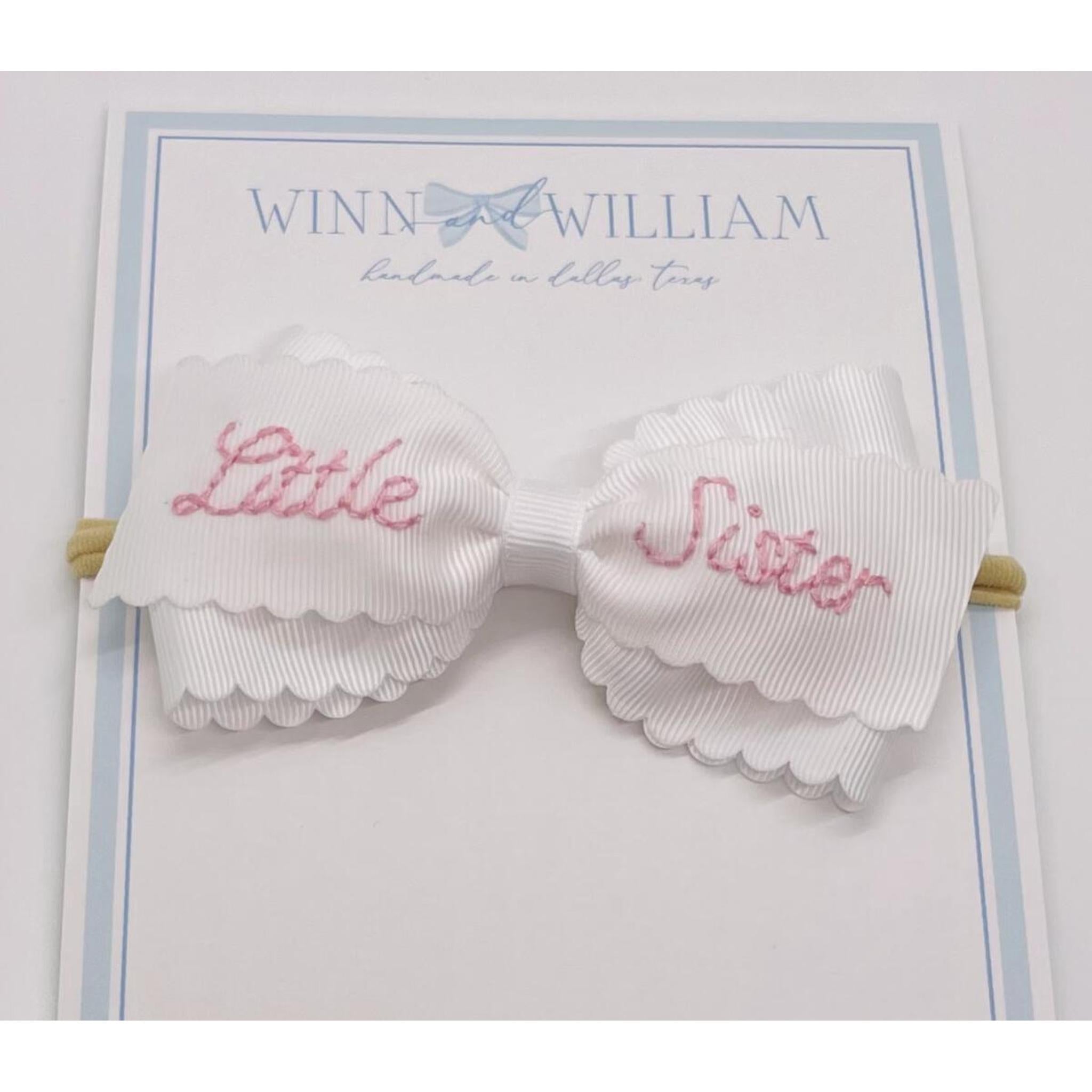 Scalloped Little Sister Bow - Lottie