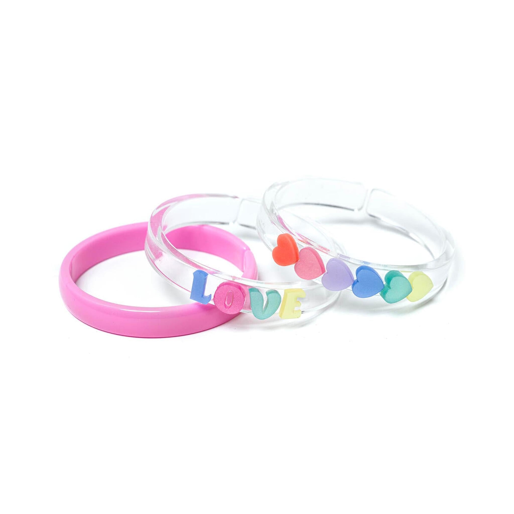 Centipede Neon Hearts Bangle Set