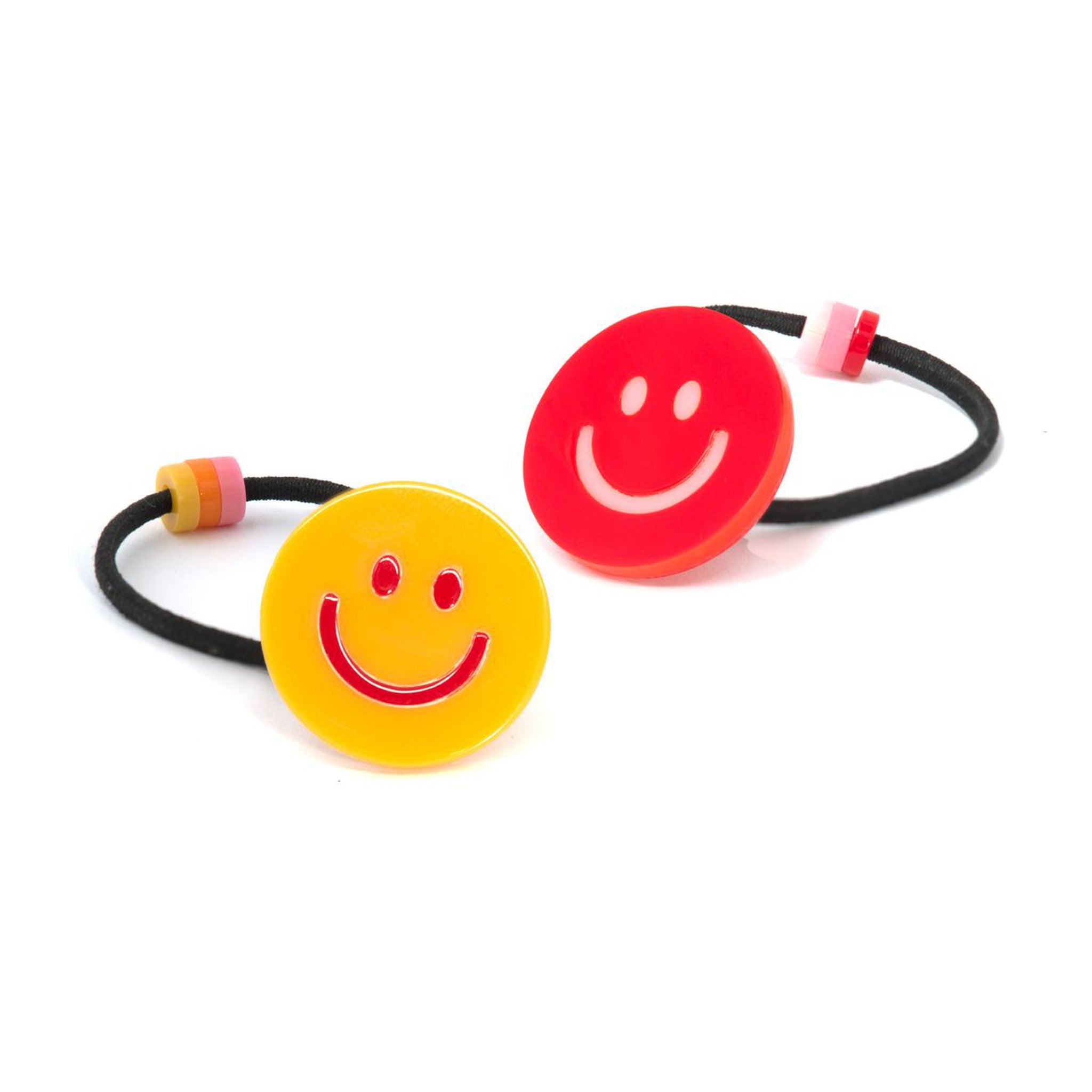 Happy Face Red Yellow Hair Ties