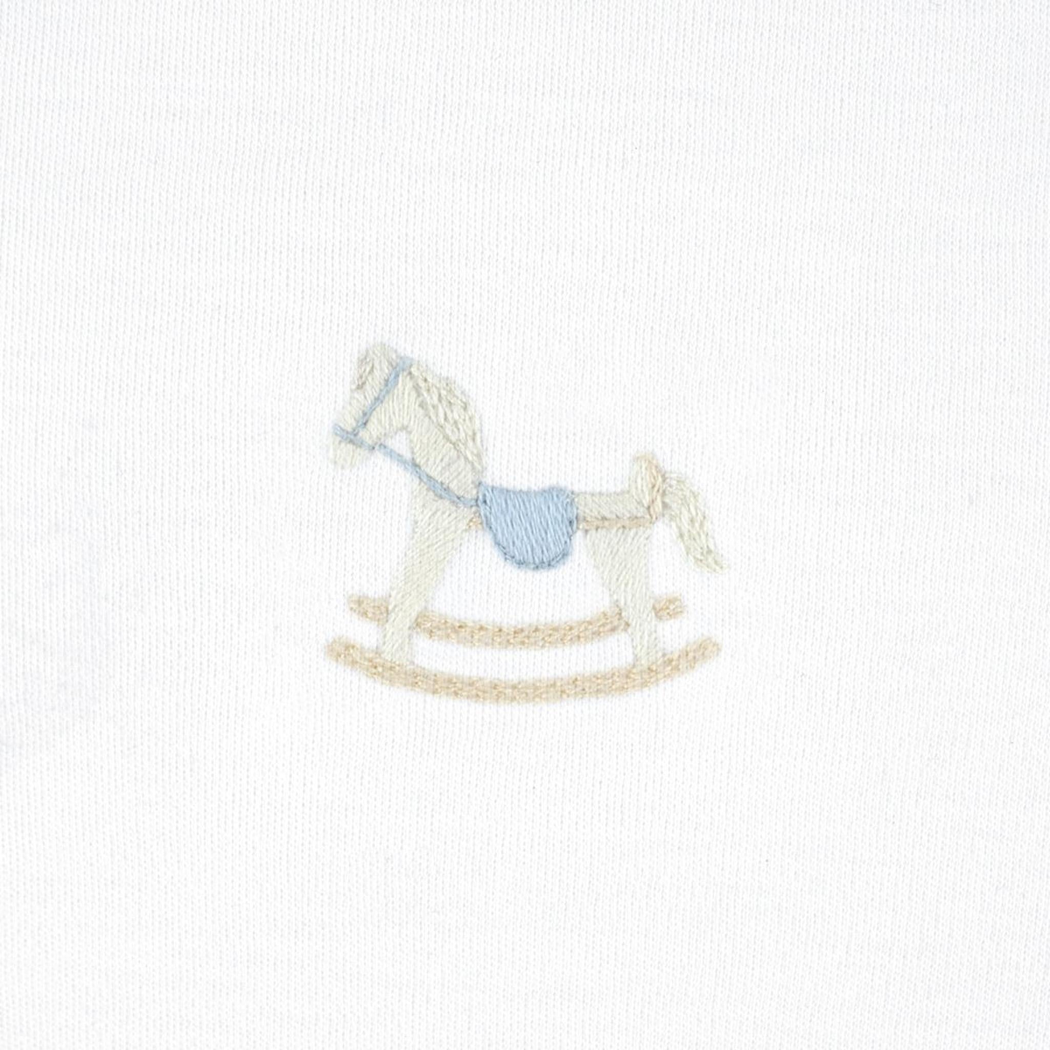 Embroidered Rocking Horse Pima Footie