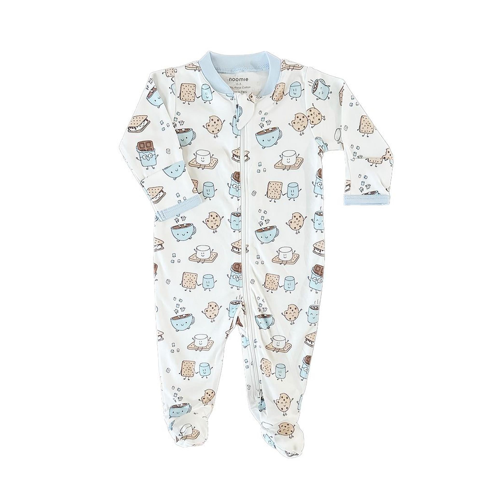 Zipper Footie Smores Blue