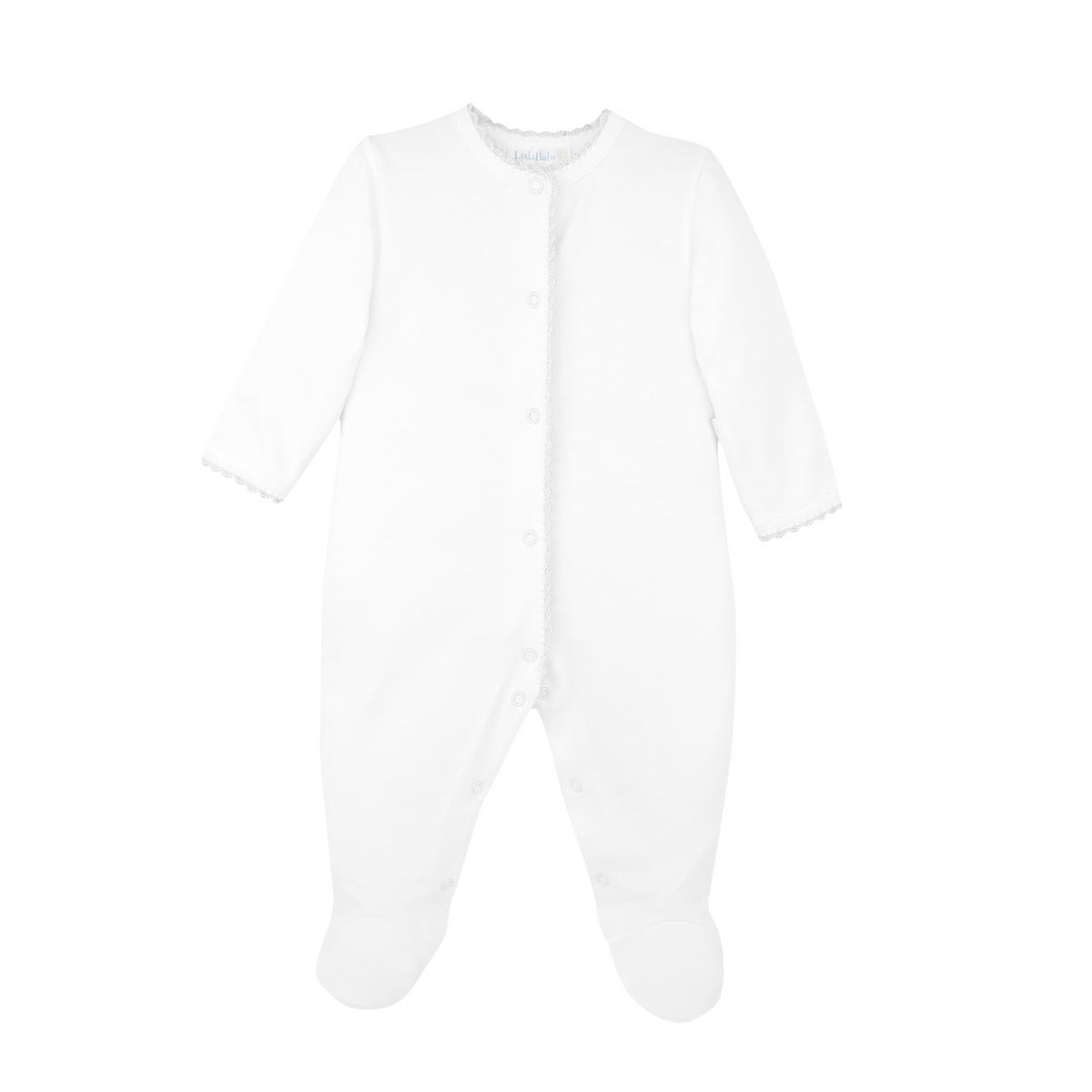 Crochet Pima Footie - White