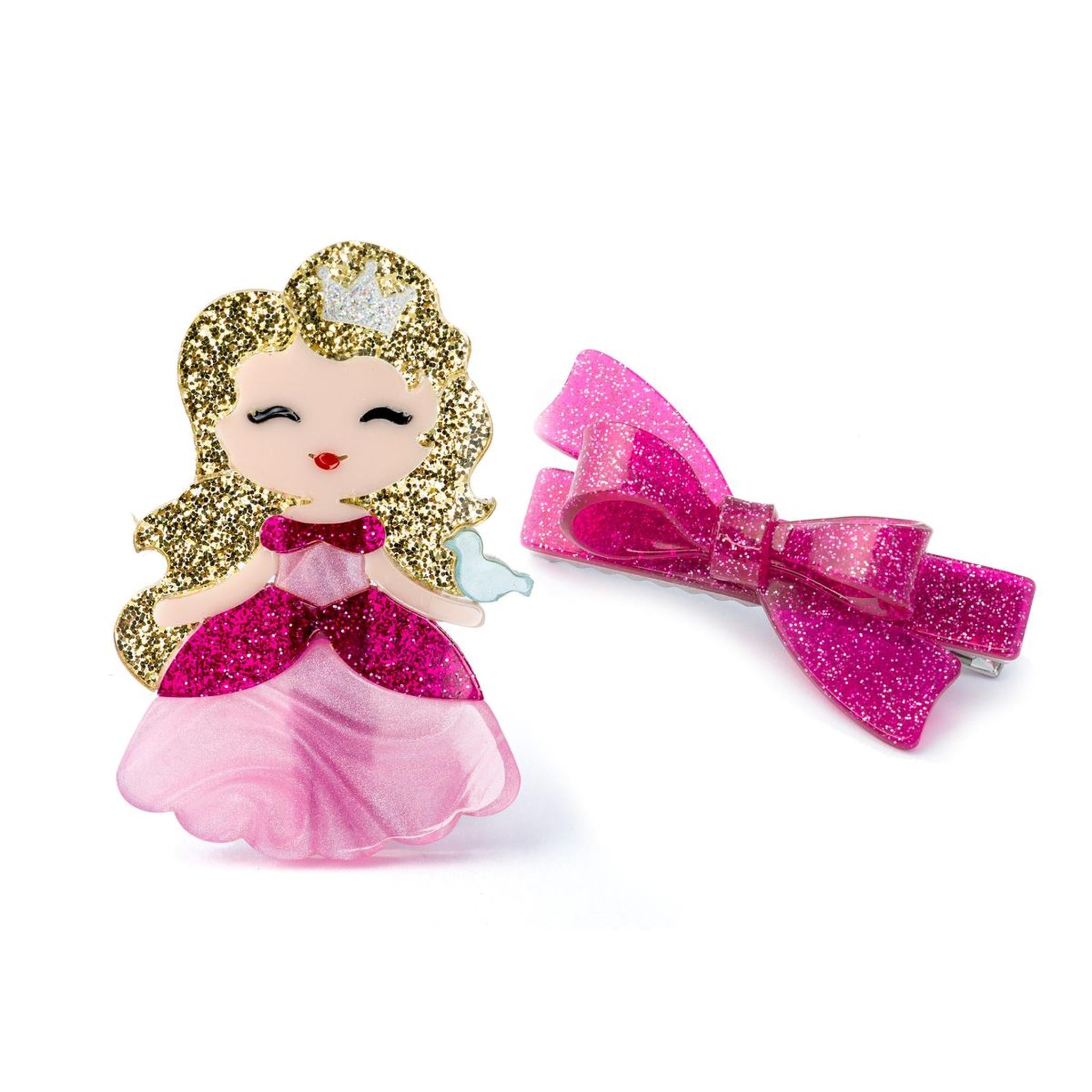 Princess + Bow Alligator Clips