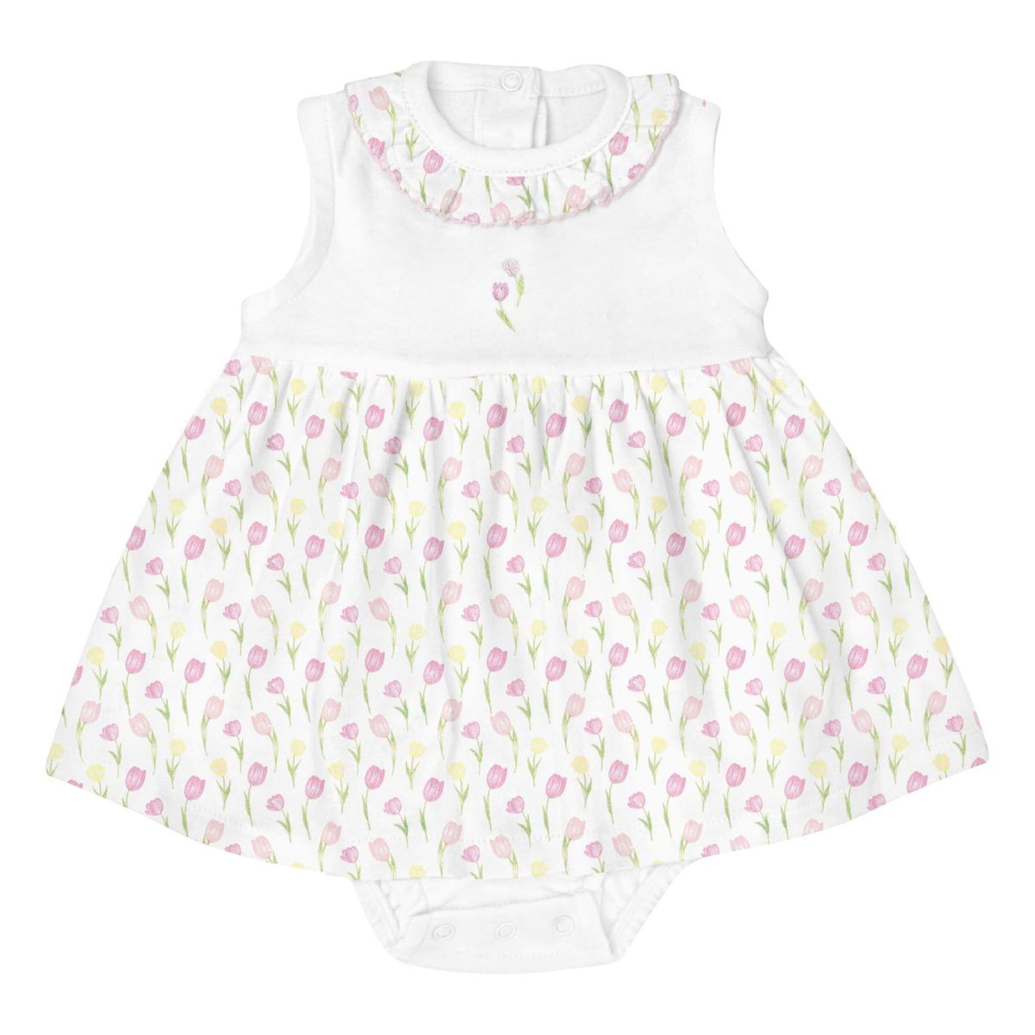 Tulip Fields Embroidered Pima Dress