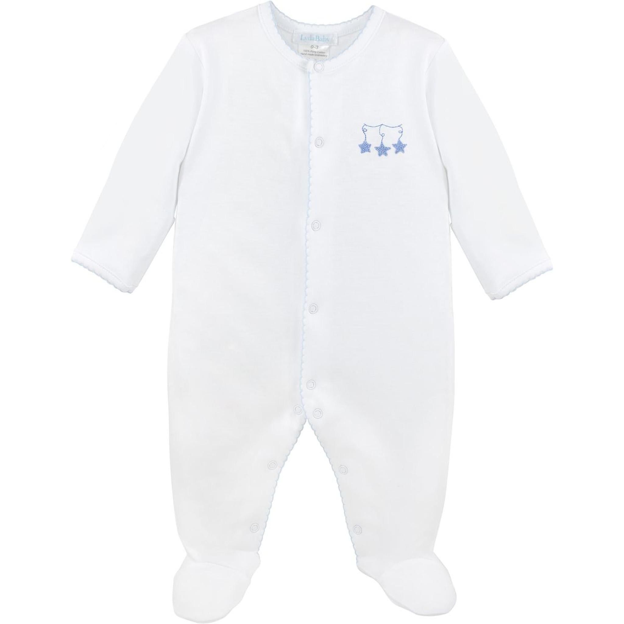 Star Confetti Embroidered Pima Footie