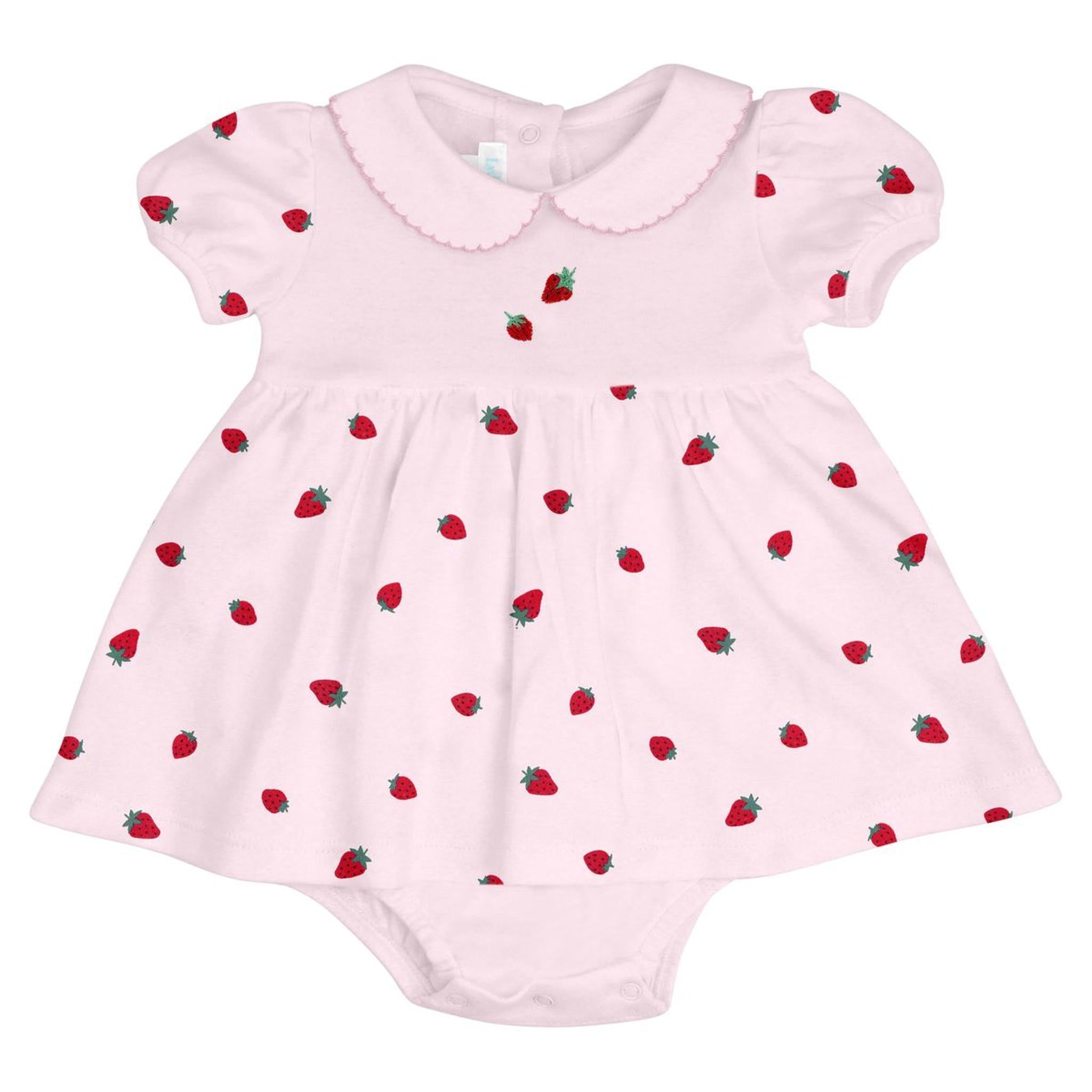 Strawberries Embroidered Pima Dress