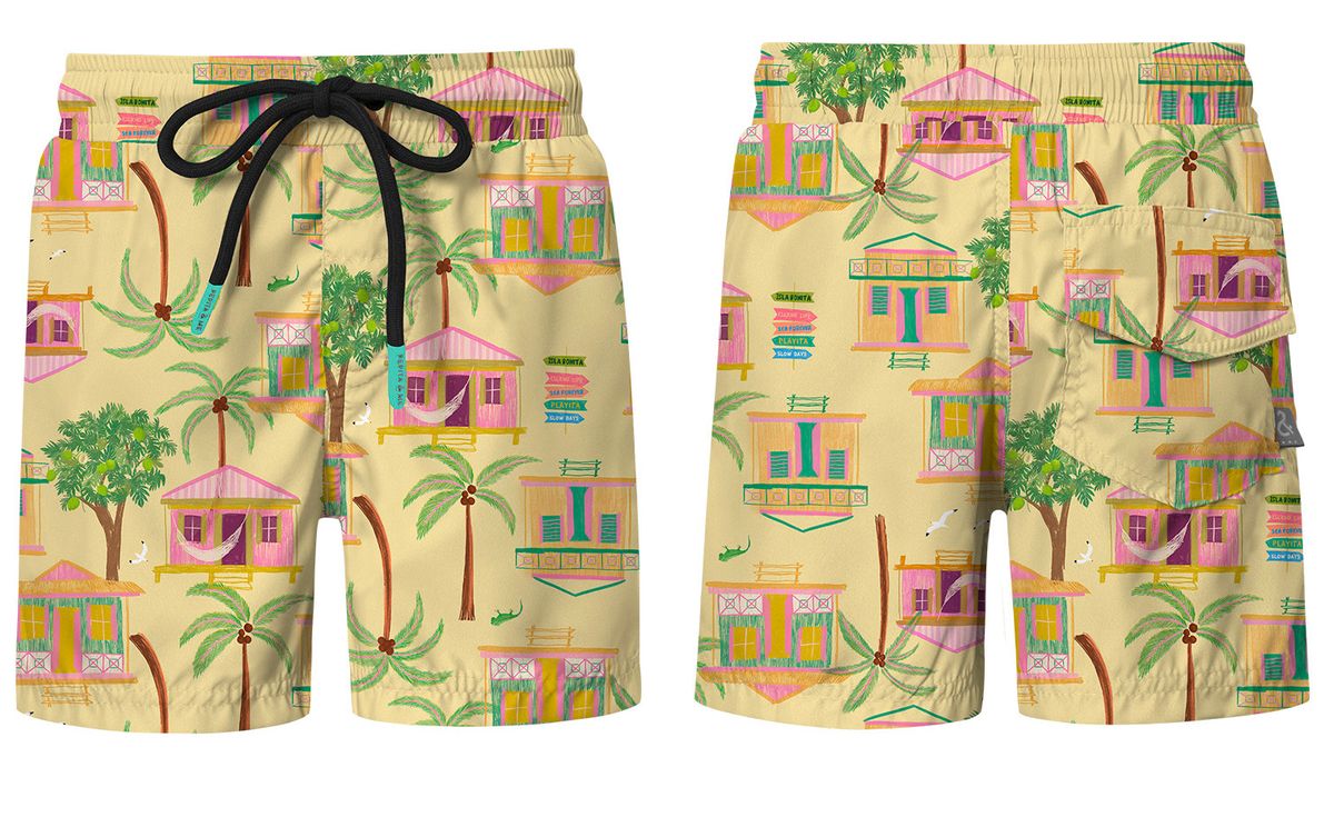 SWIMSHORTS - CASITAS ISLEÑAS AMARILLO