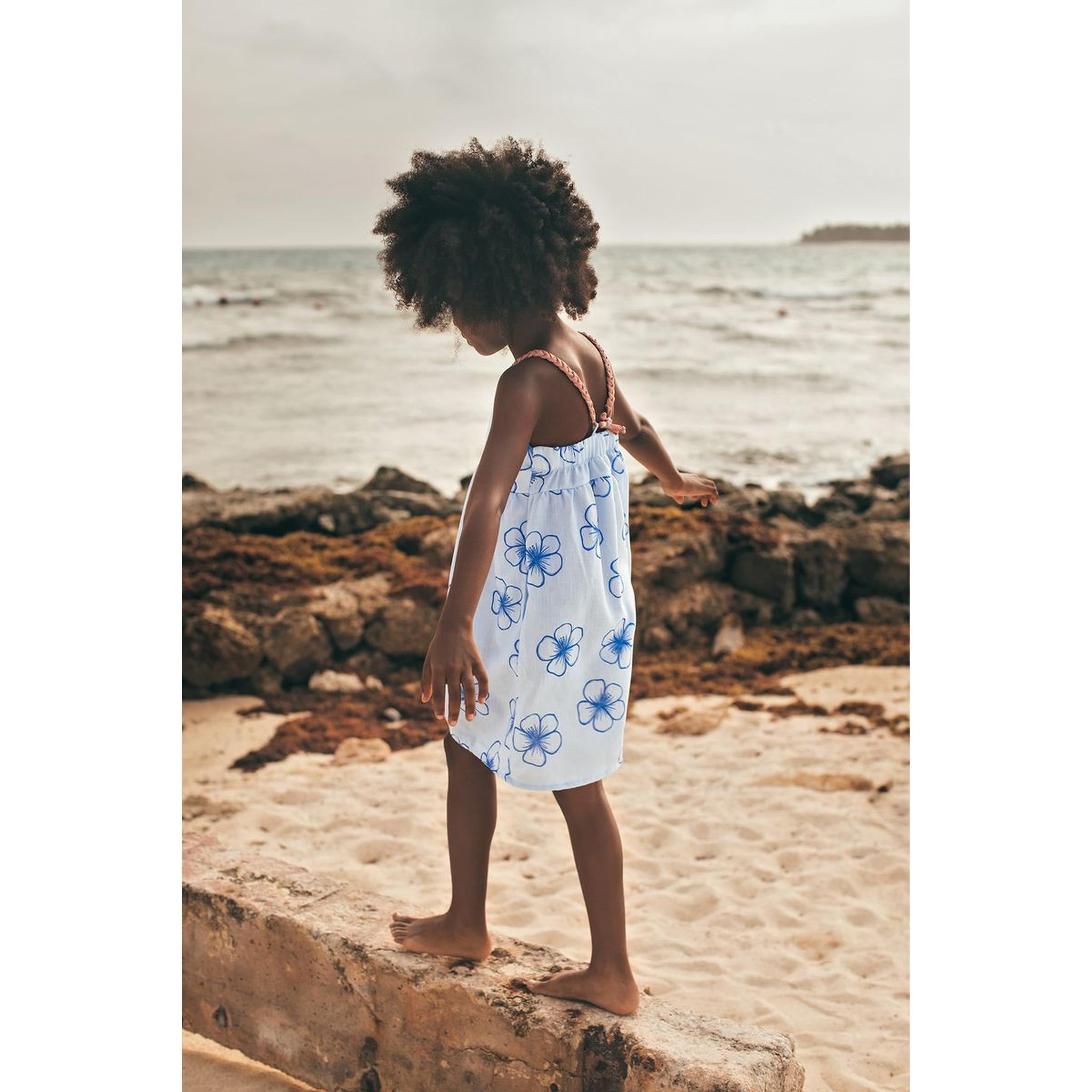 ISLEÑO DRESS - SEA FLOWER AGUA