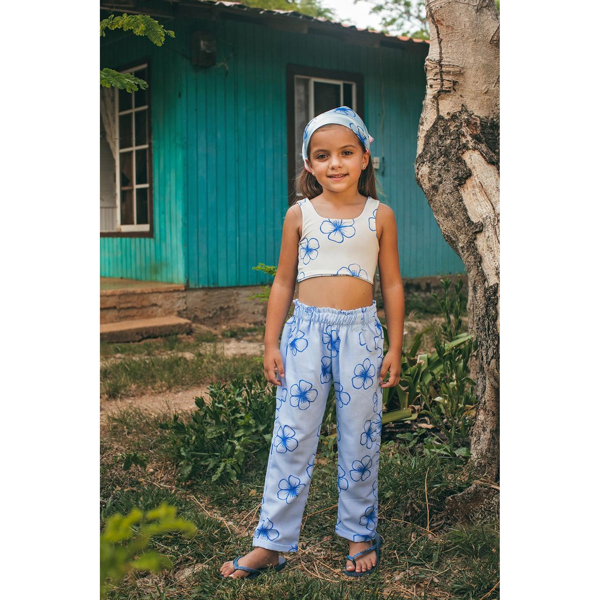 ABI PANTS - SEA FLOWER AGUA