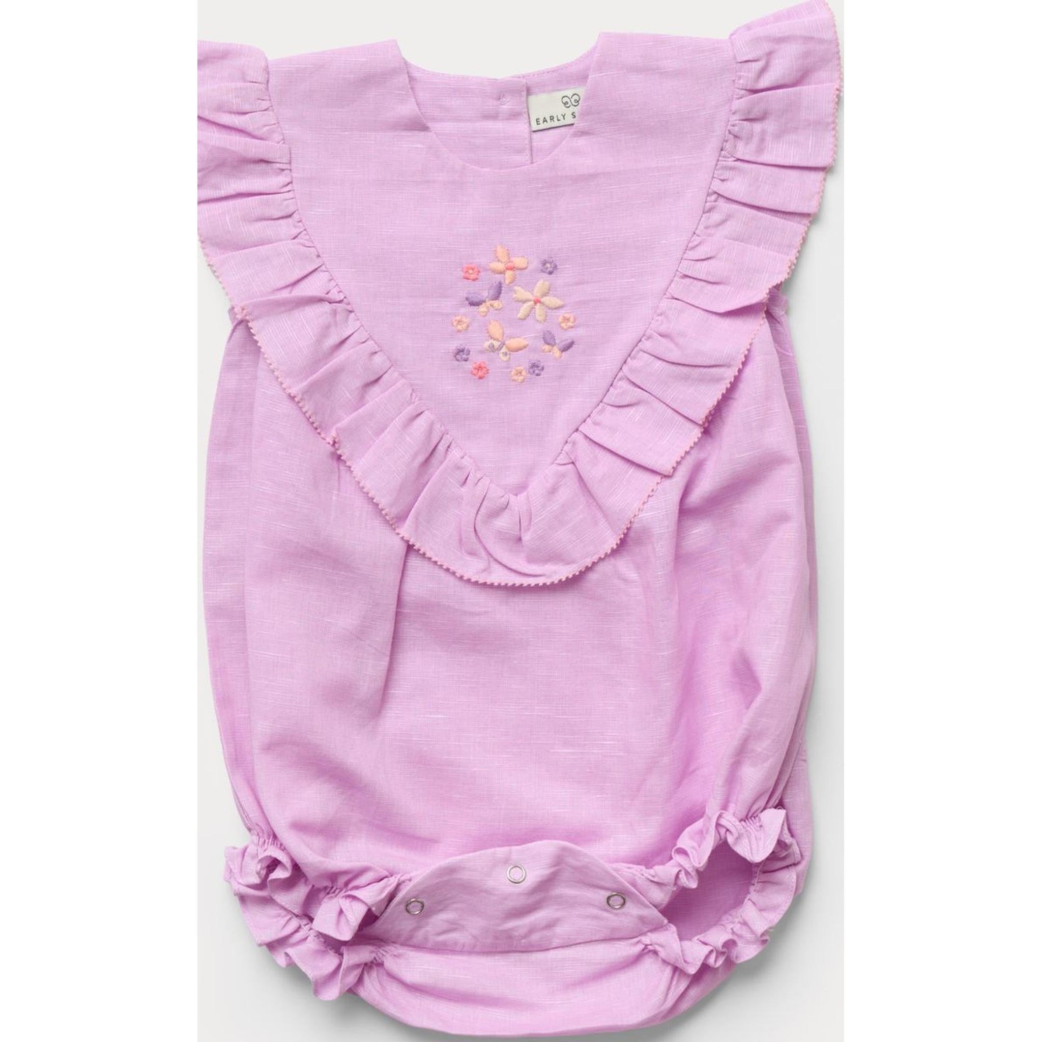 LUCY BABY BUBBLE ROMPER - LILAC