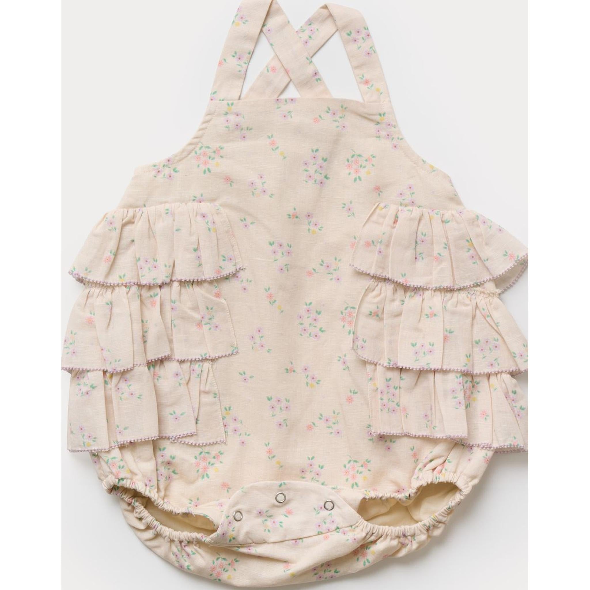 EDIE BABY ROMPER - PAINTED BOUQUET PRIN