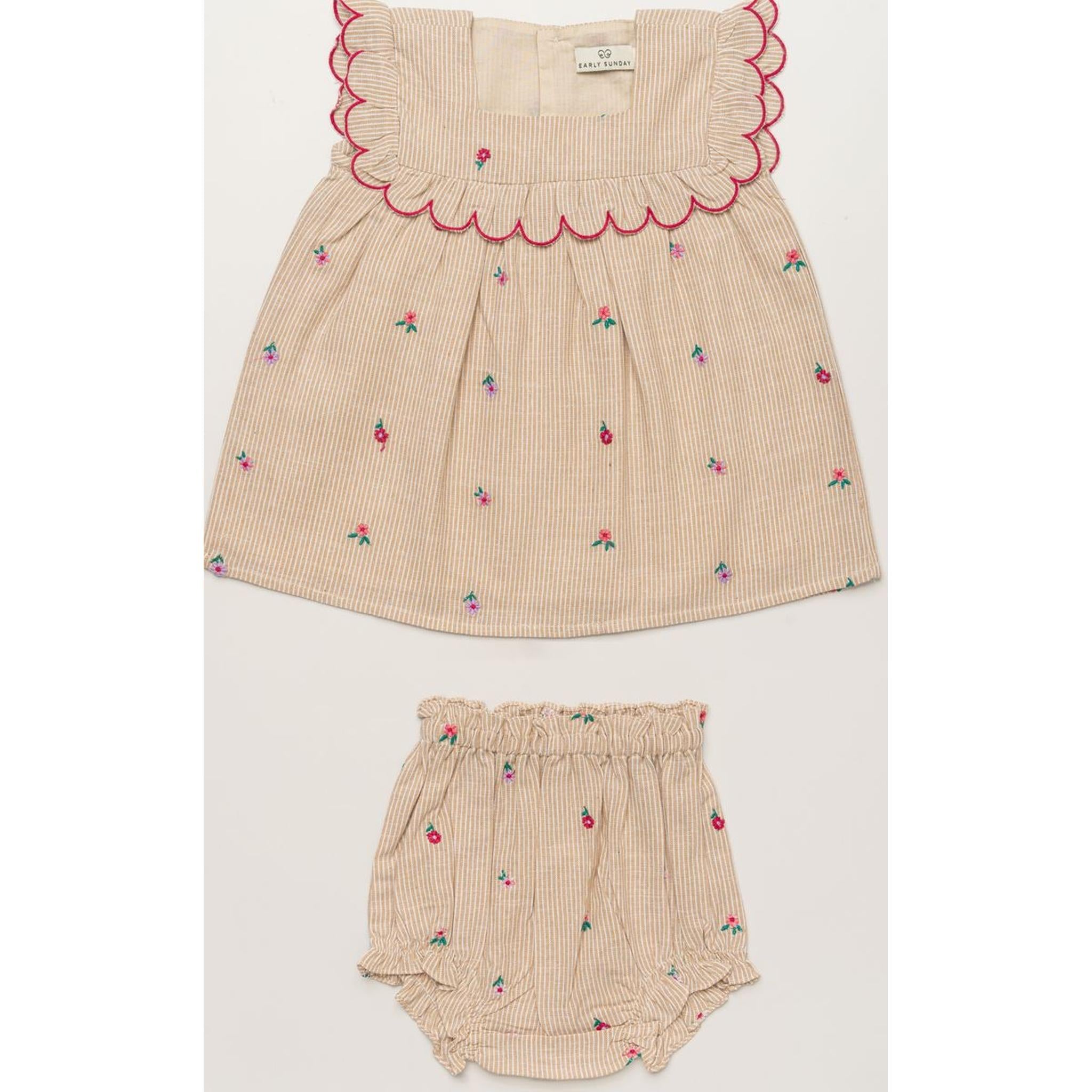 DOLLY BABY DRESS & BLOOMER - SAND COLOUR