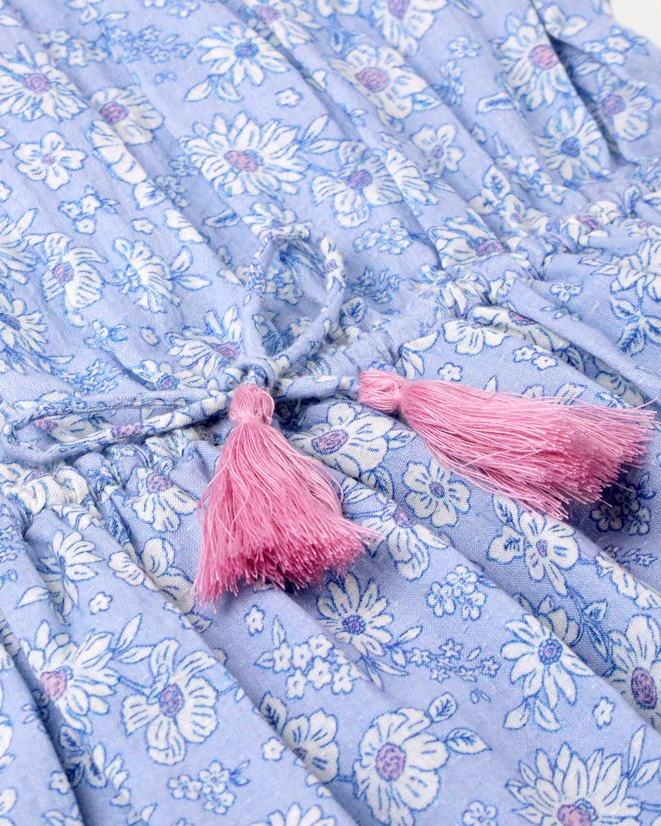 Florence Dress - TONAL FLORAL BLUE PRINT