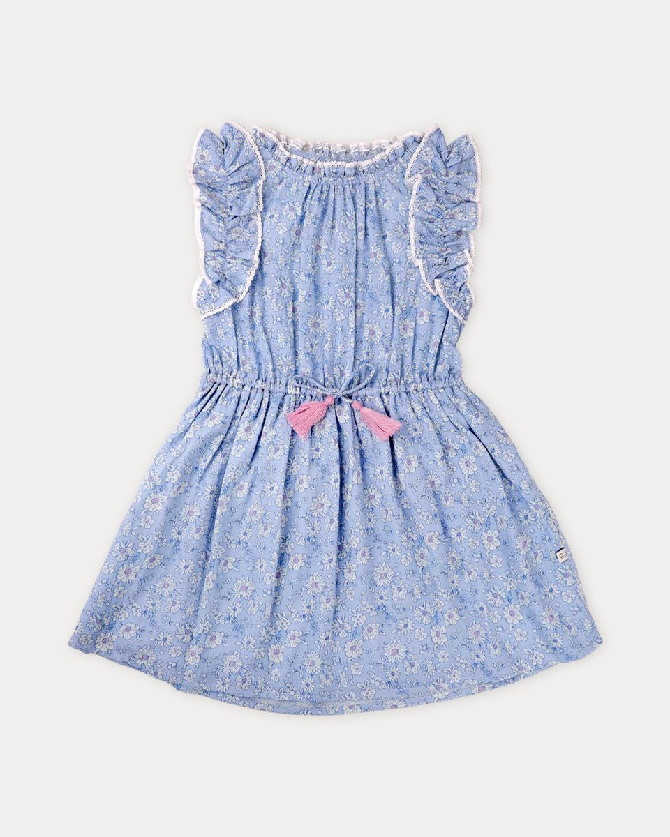 Florence Dress - TONAL FLORAL BLUE PRINT