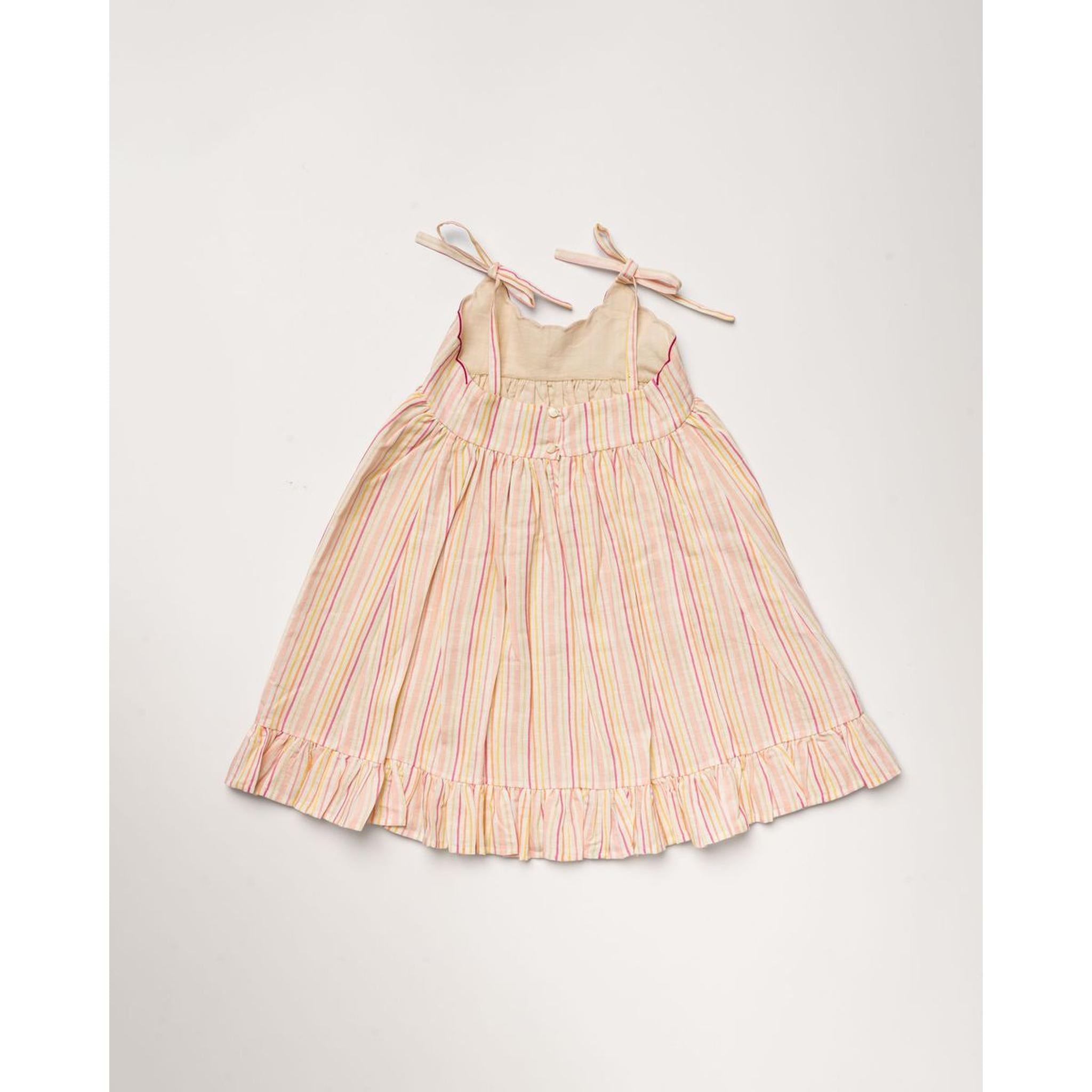 Alena dress - PINK STIPES PRINT