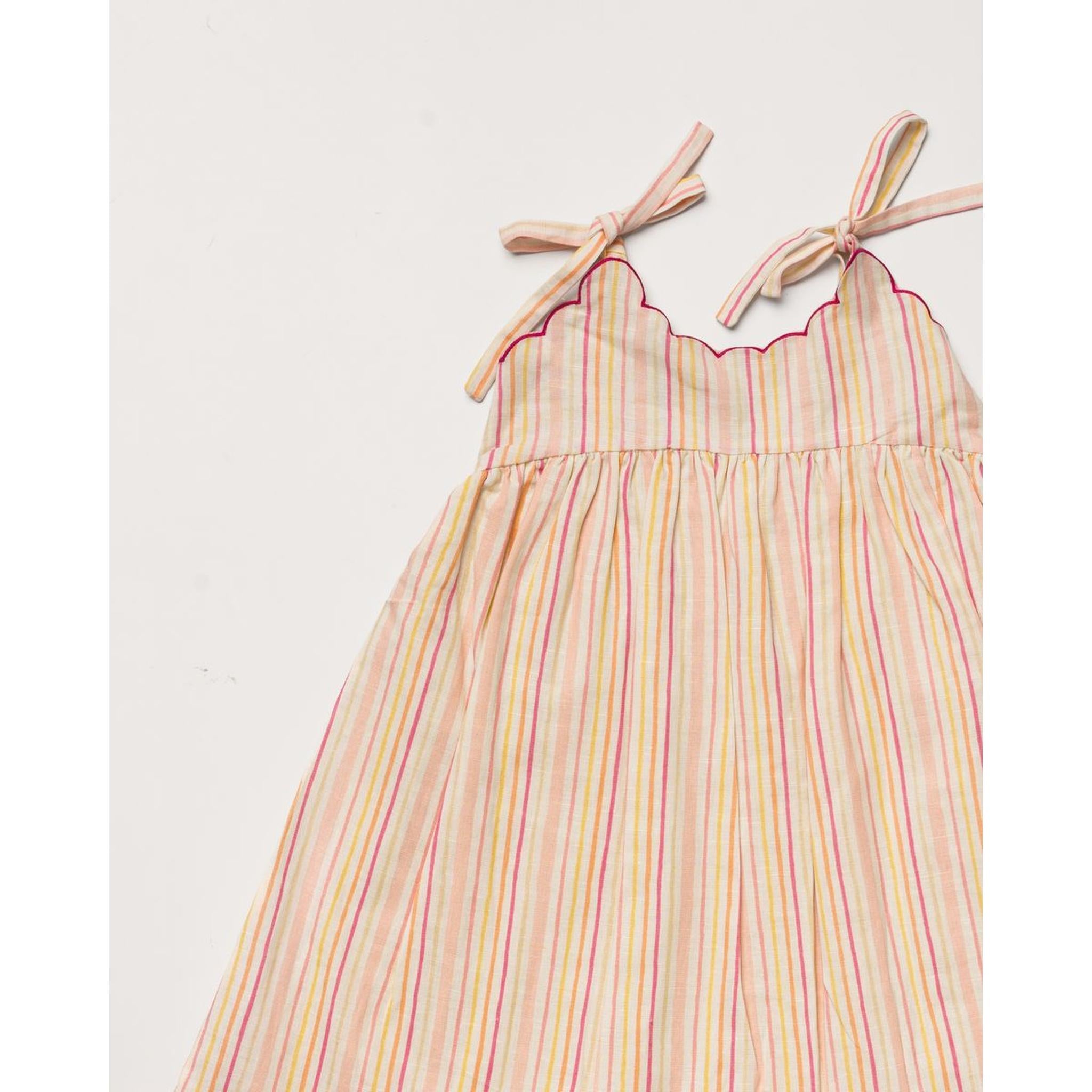 Alena dress - PINK STIPES PRINT