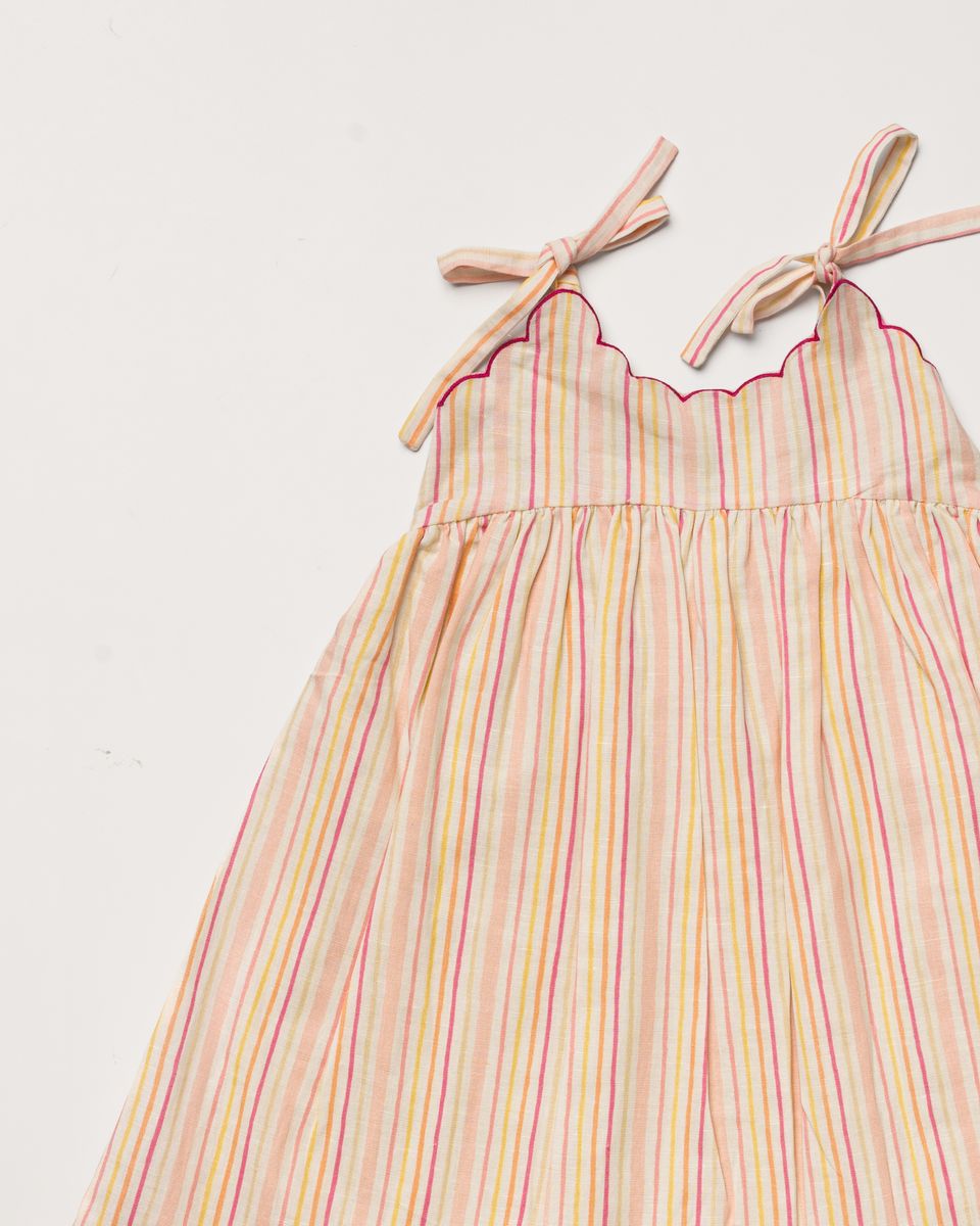 Alena dress - PINK STIPES PRINT