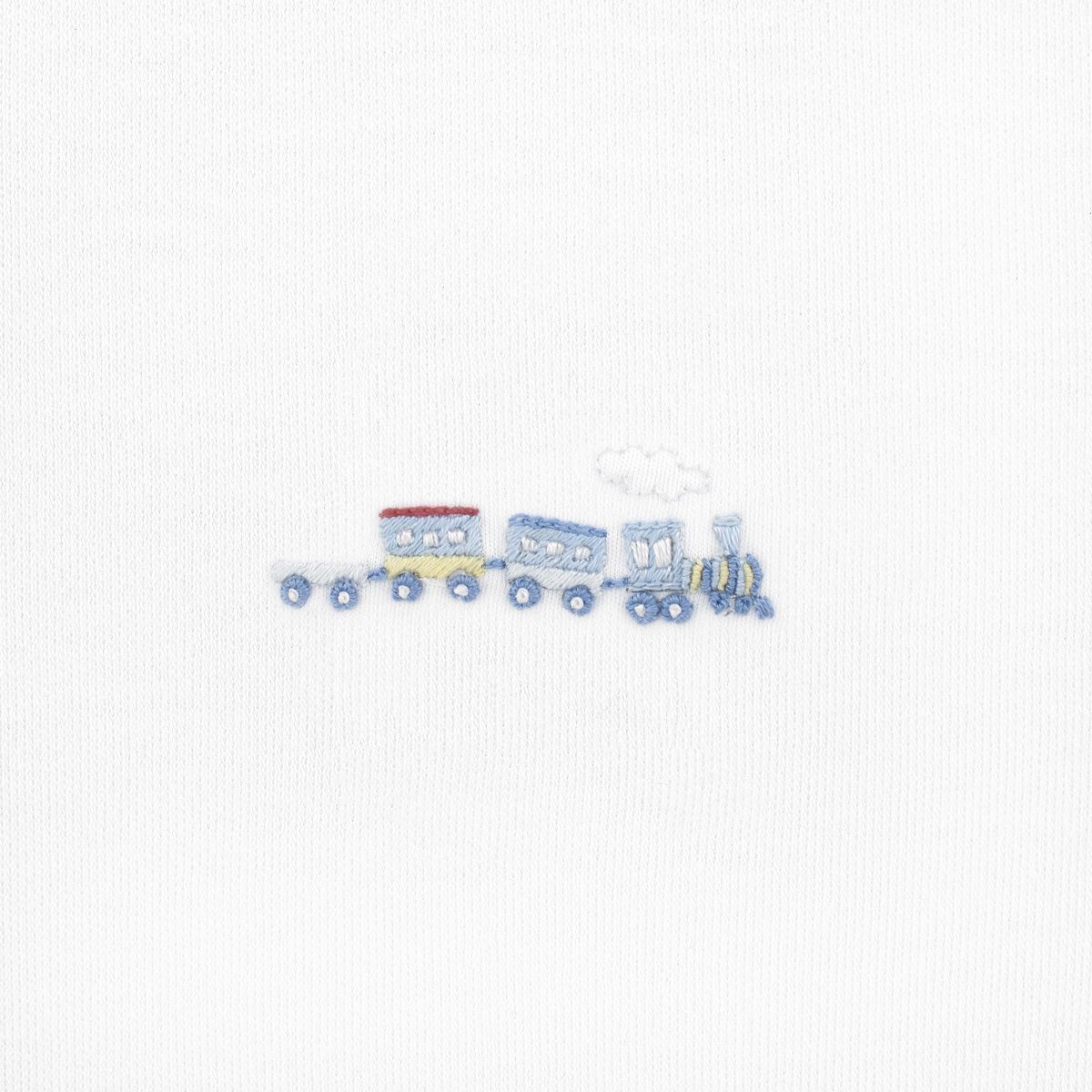 Choo Choo Train Embroidered Pima Zipper Footie