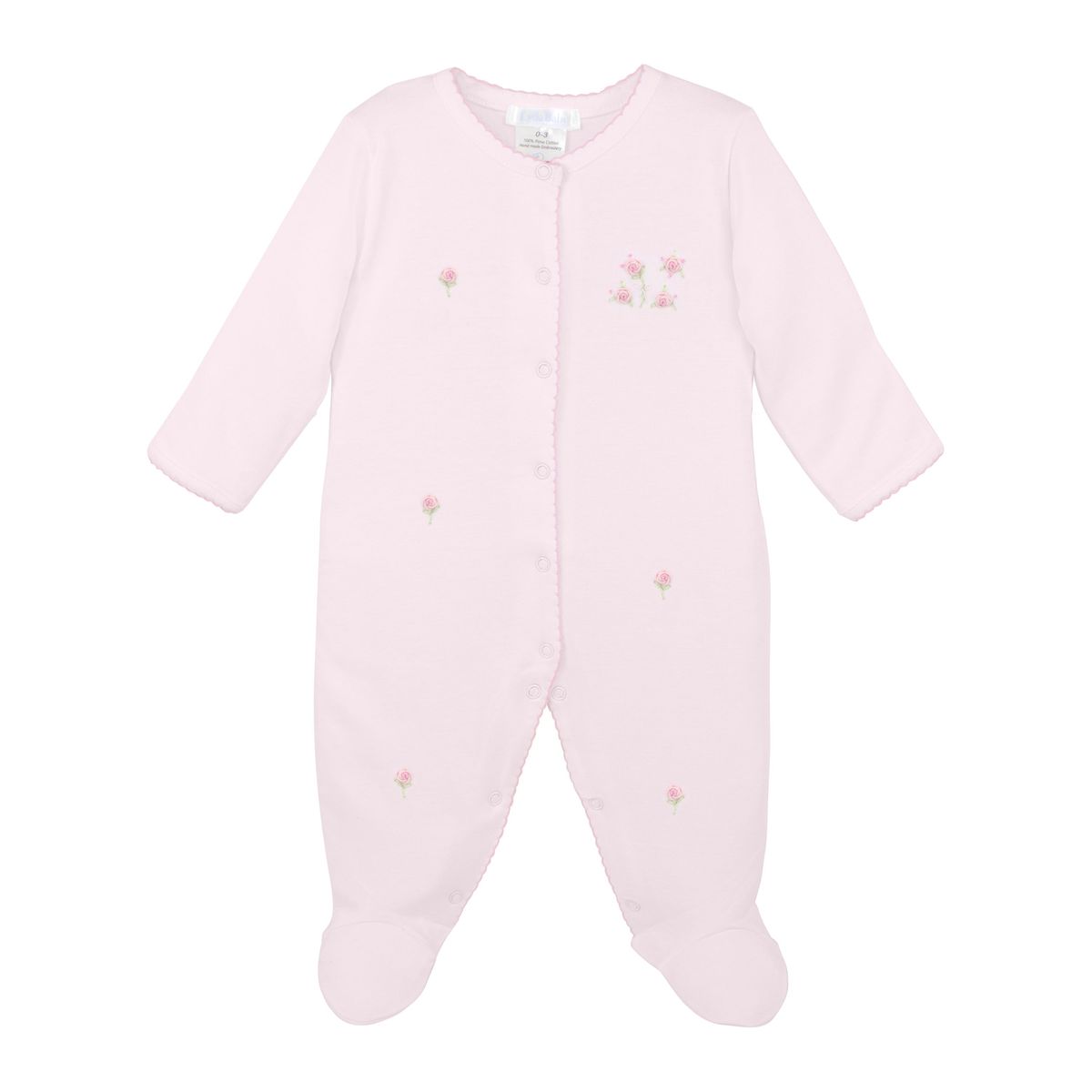 Rose Bouquet Embroidered Pima Footie