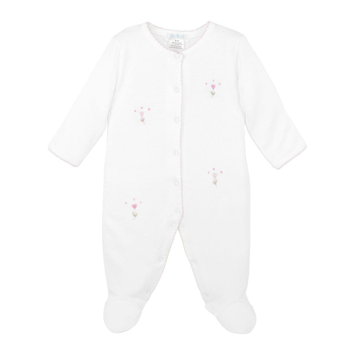 Tulip Garden Embroidered Pima Footie