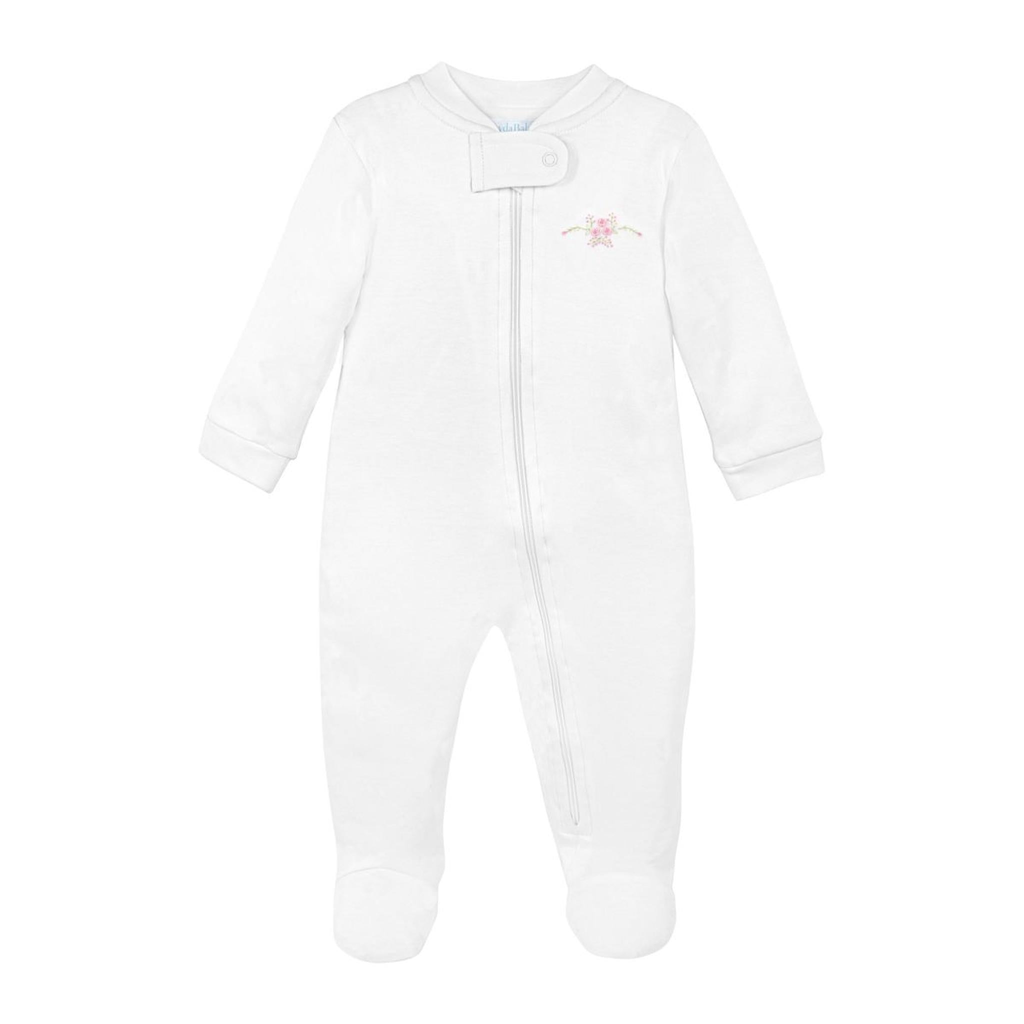 Little Bloomings Embroidered Pima Footie