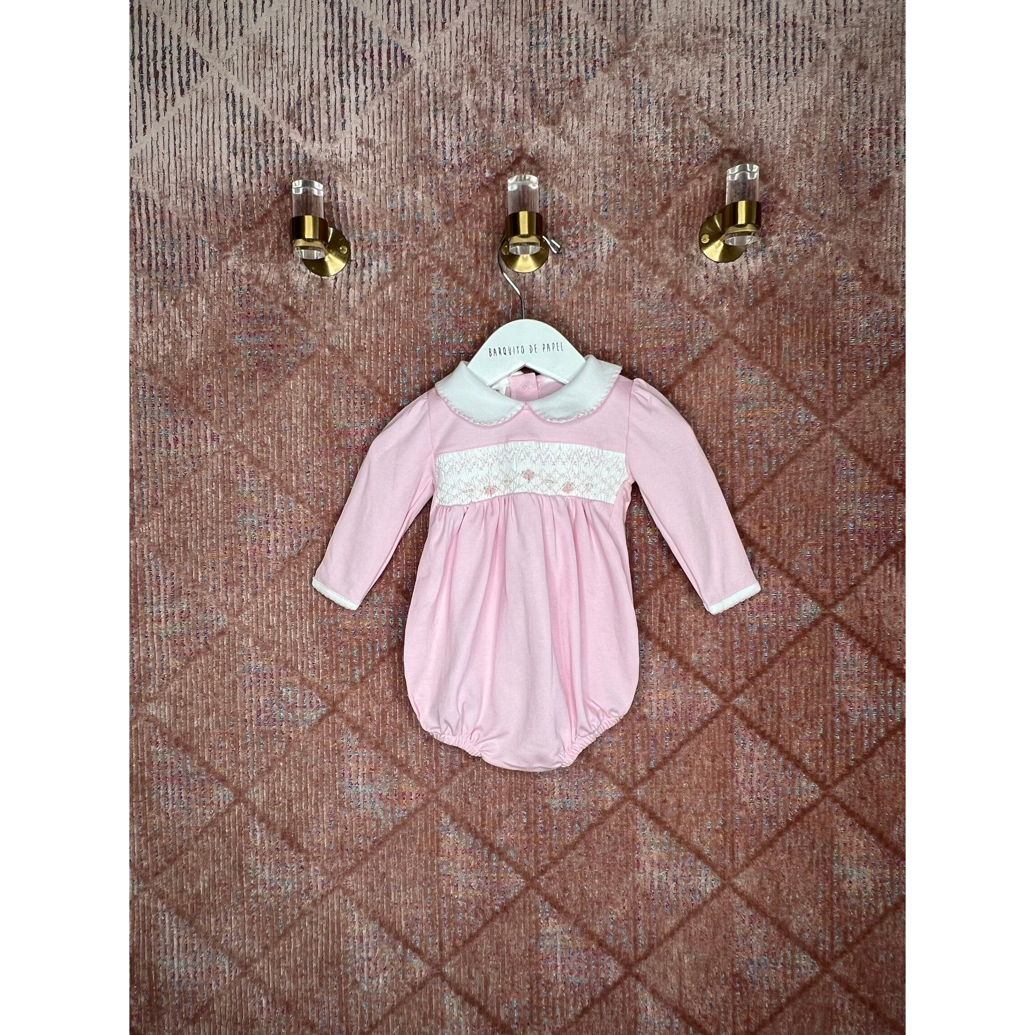 Smocked Pink Pima Romper
