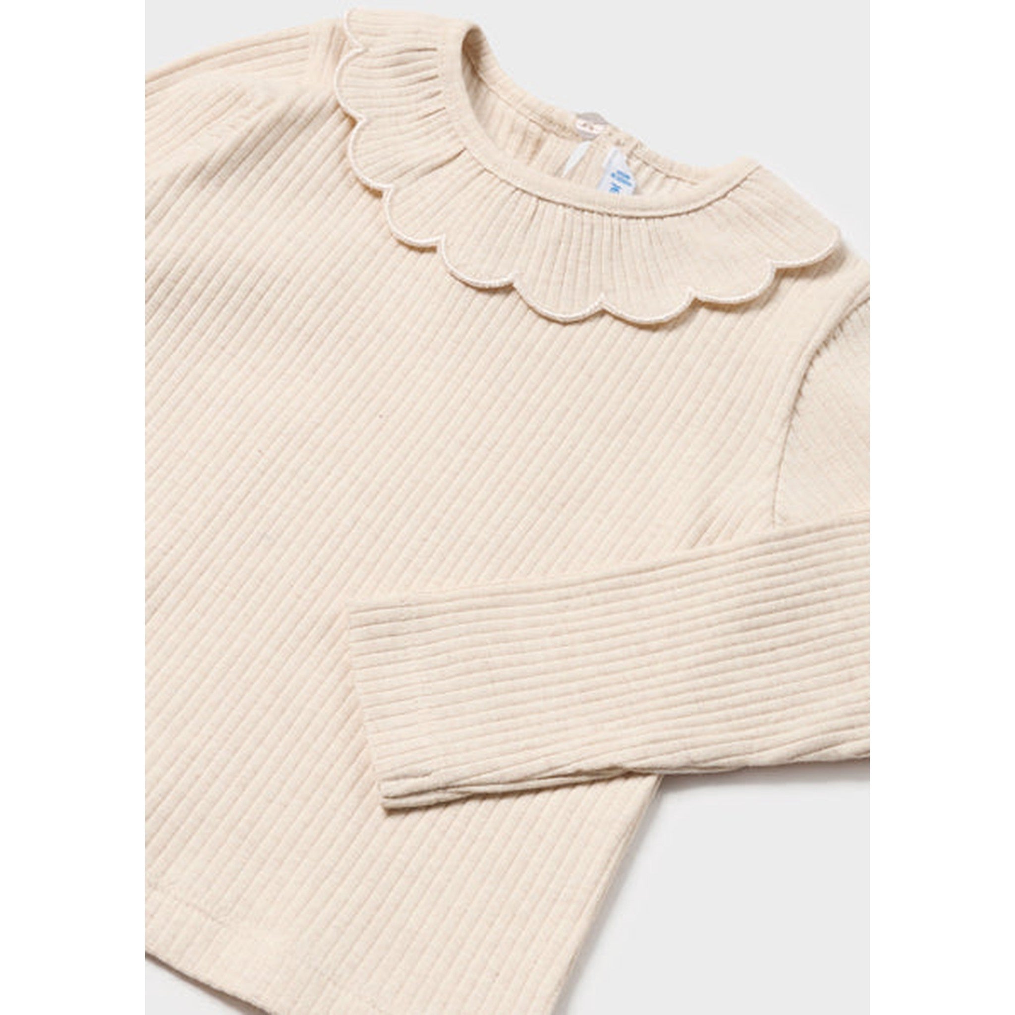 Baby Ribbed Ruffle Neck T-Shirt