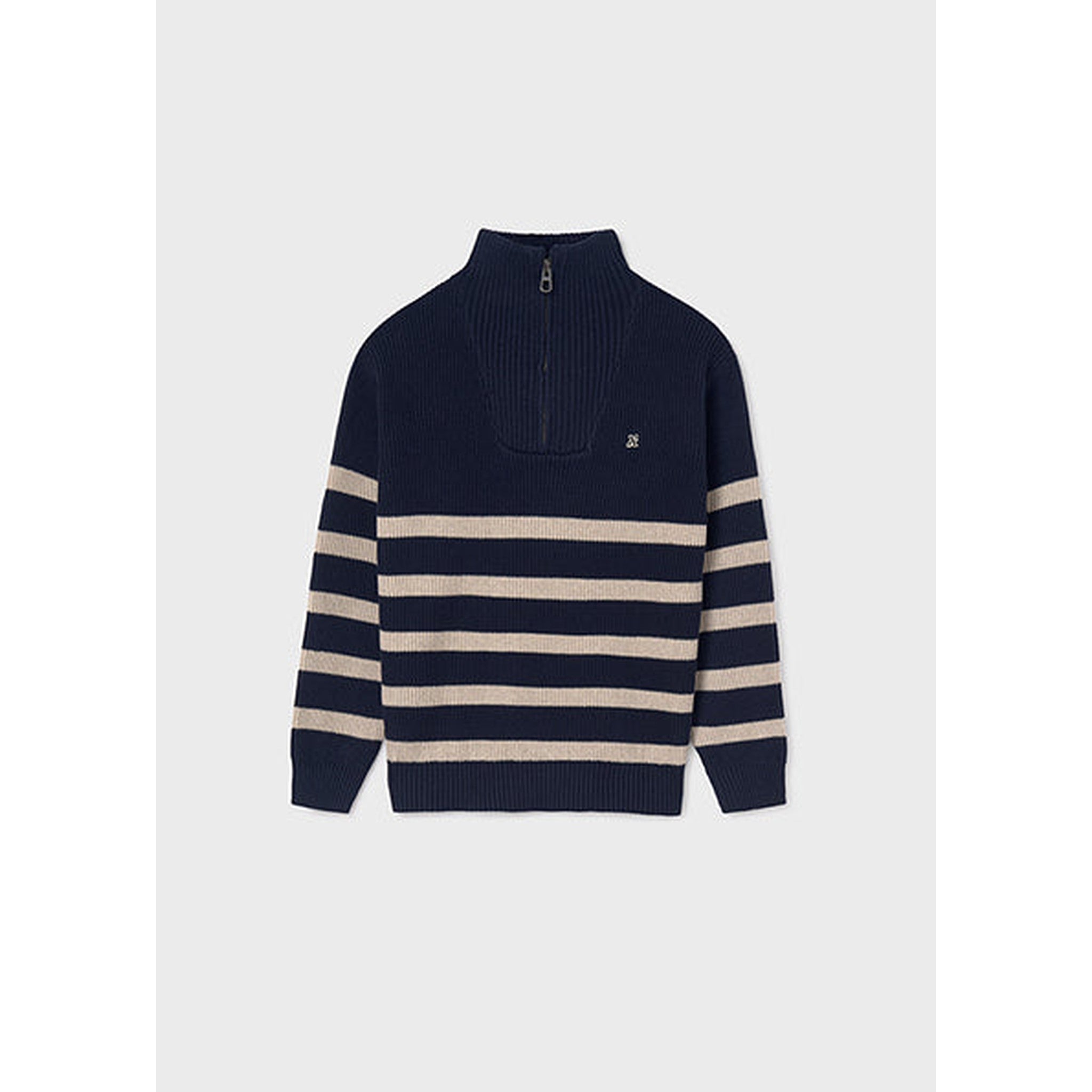 Boy Quarter Zip Striped Sweater