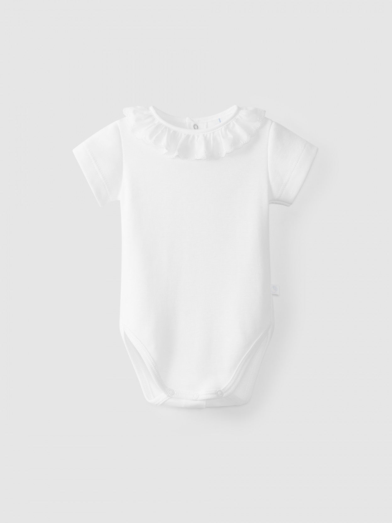 Short-sleeved embroidered collar bodysuit