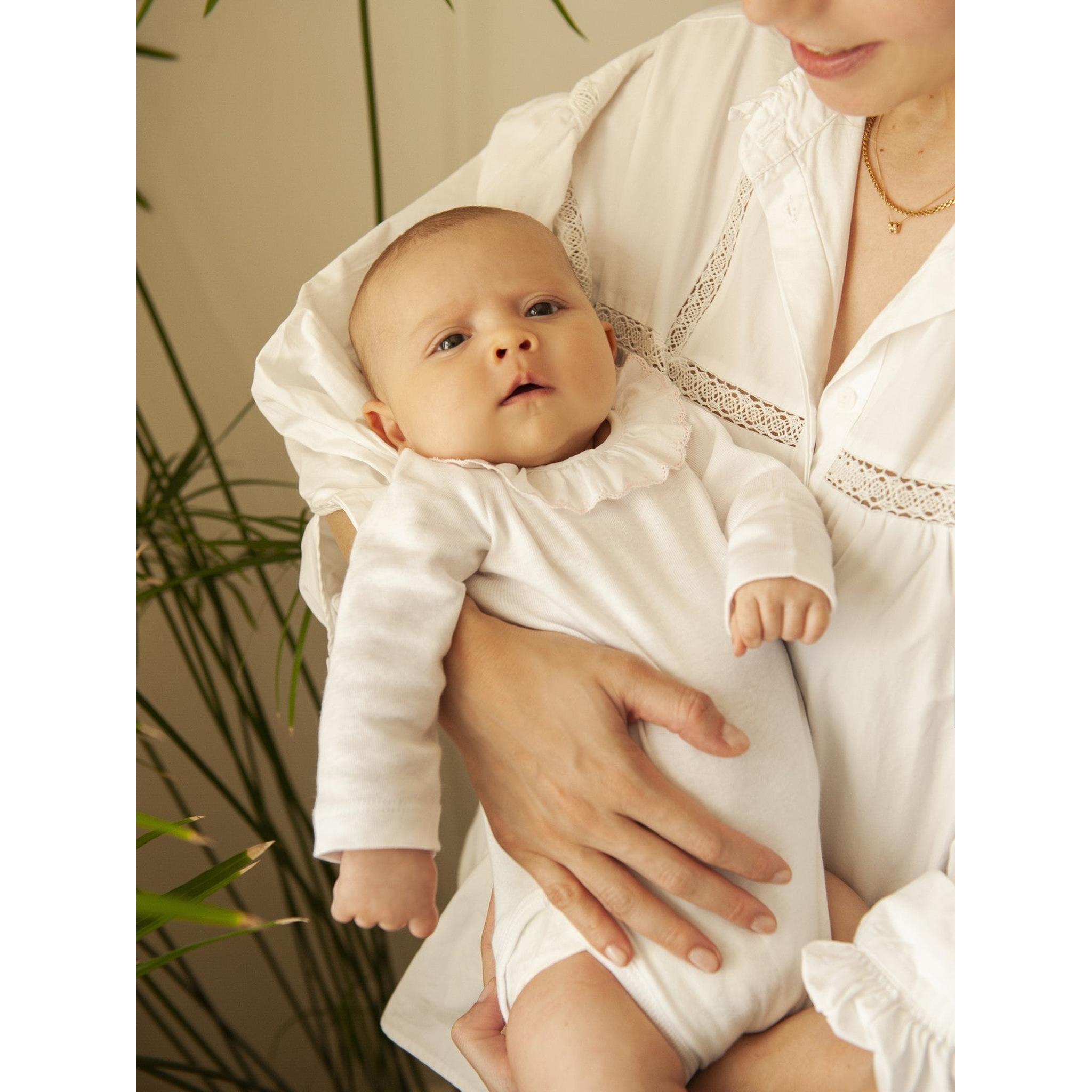 Embroidered collar bodysuit