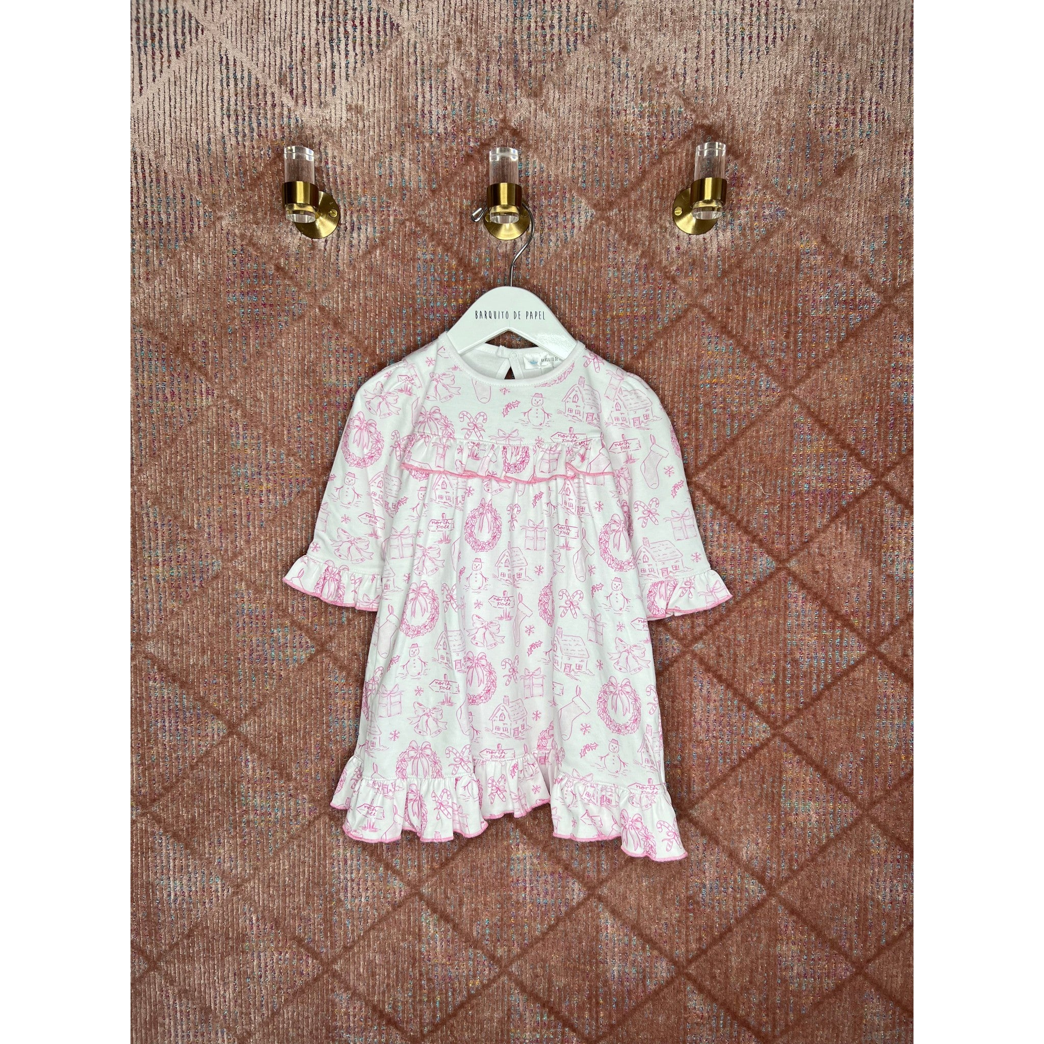 Toile Pima Interlock Nightgown - Pink