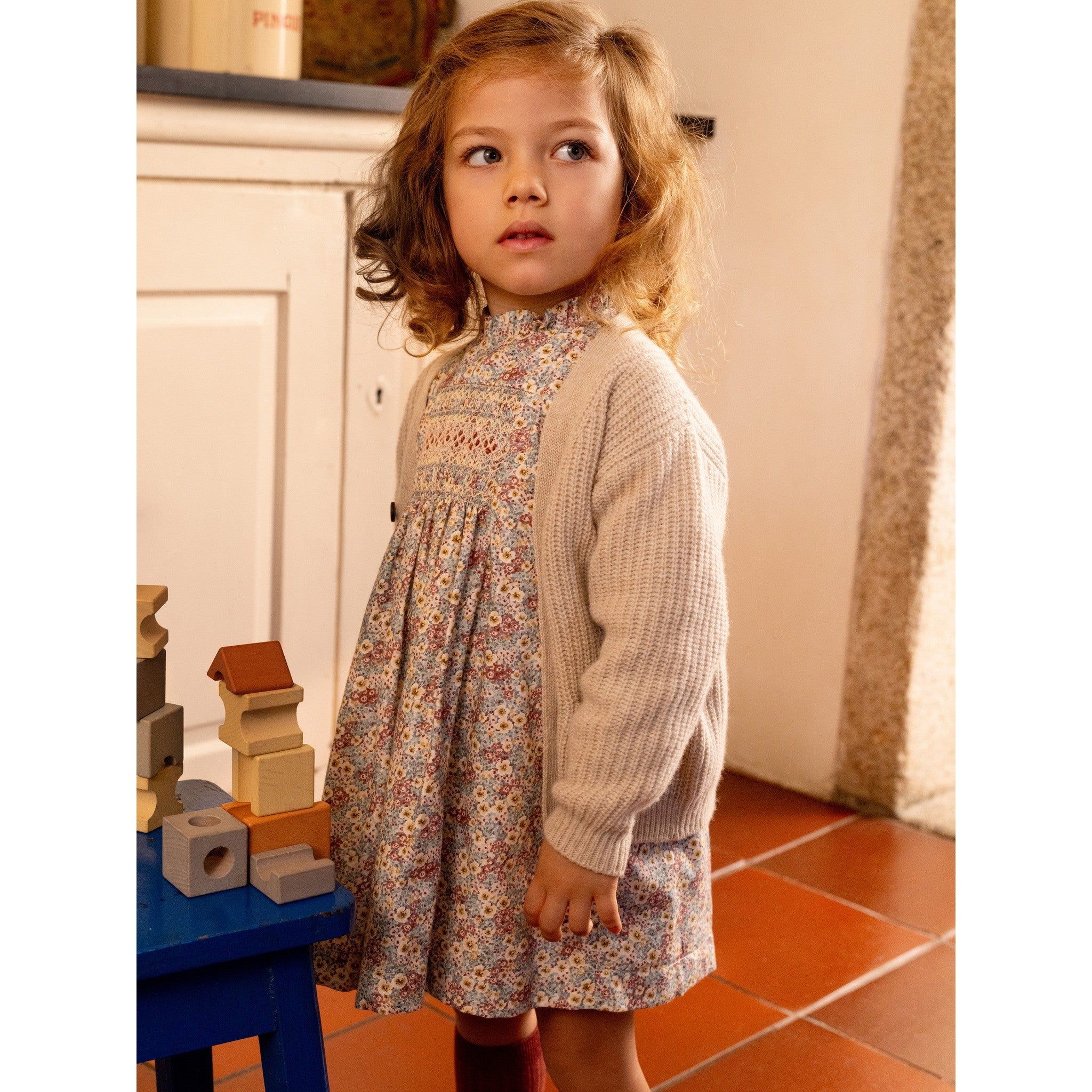 Floral dress with smocking