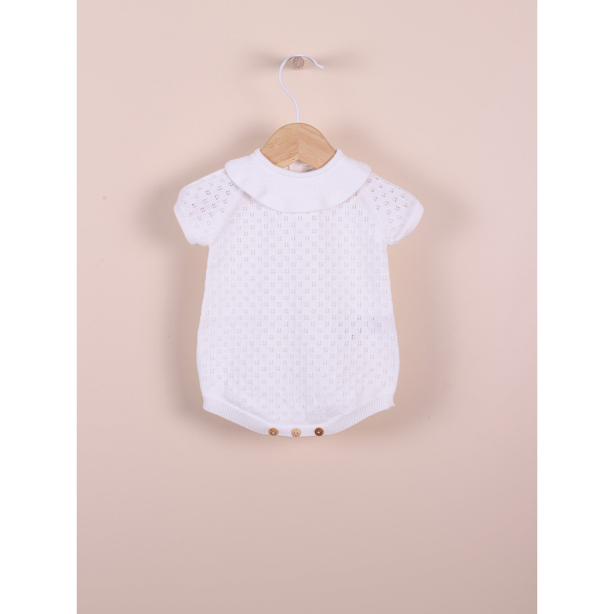 Short-sleeved shortie knitted in organic cotton | OCEAN FLOWER