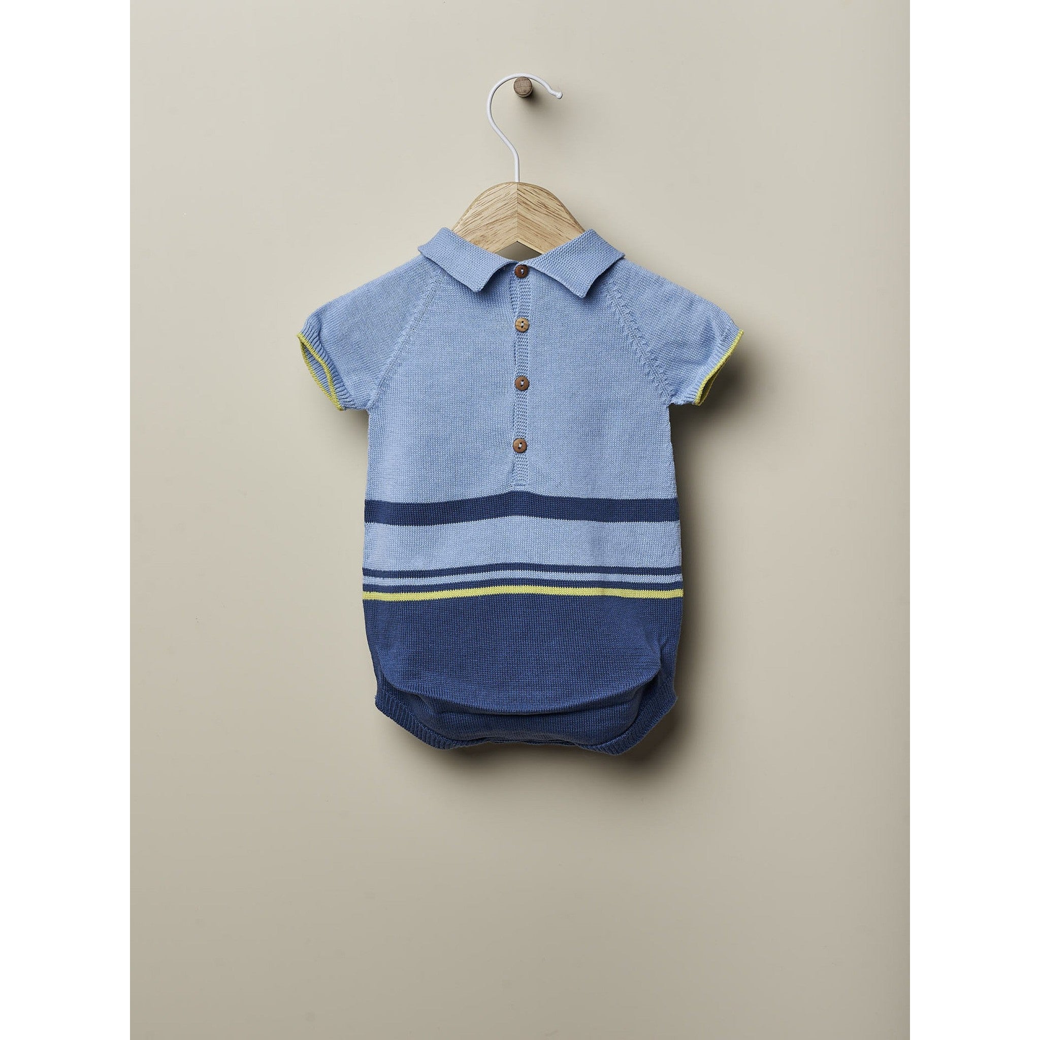 Short-sleeved polo shortie knitted in cotton | OCEAN