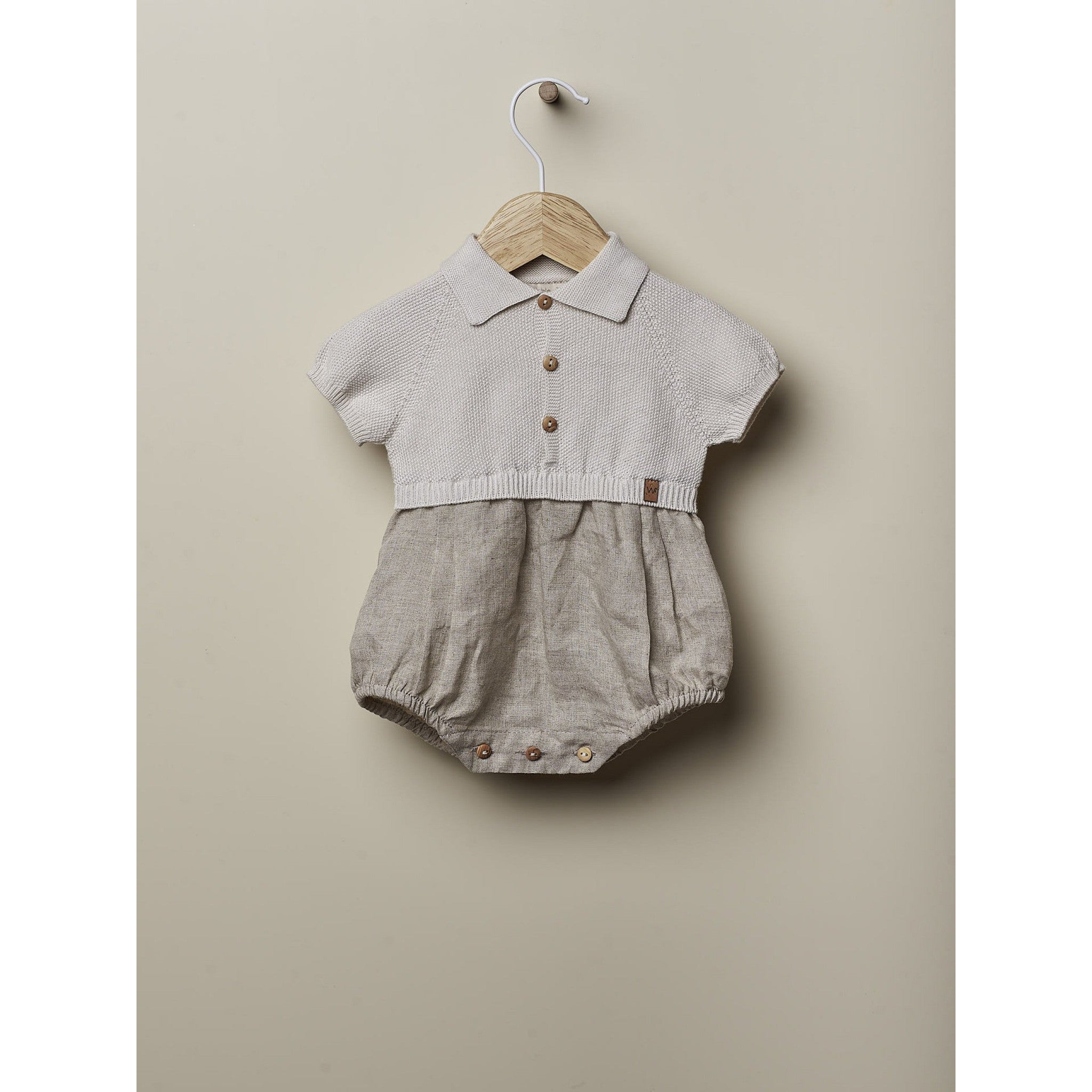 Short-sleeved polo shortie knitted in cotton | MADAGASCAR