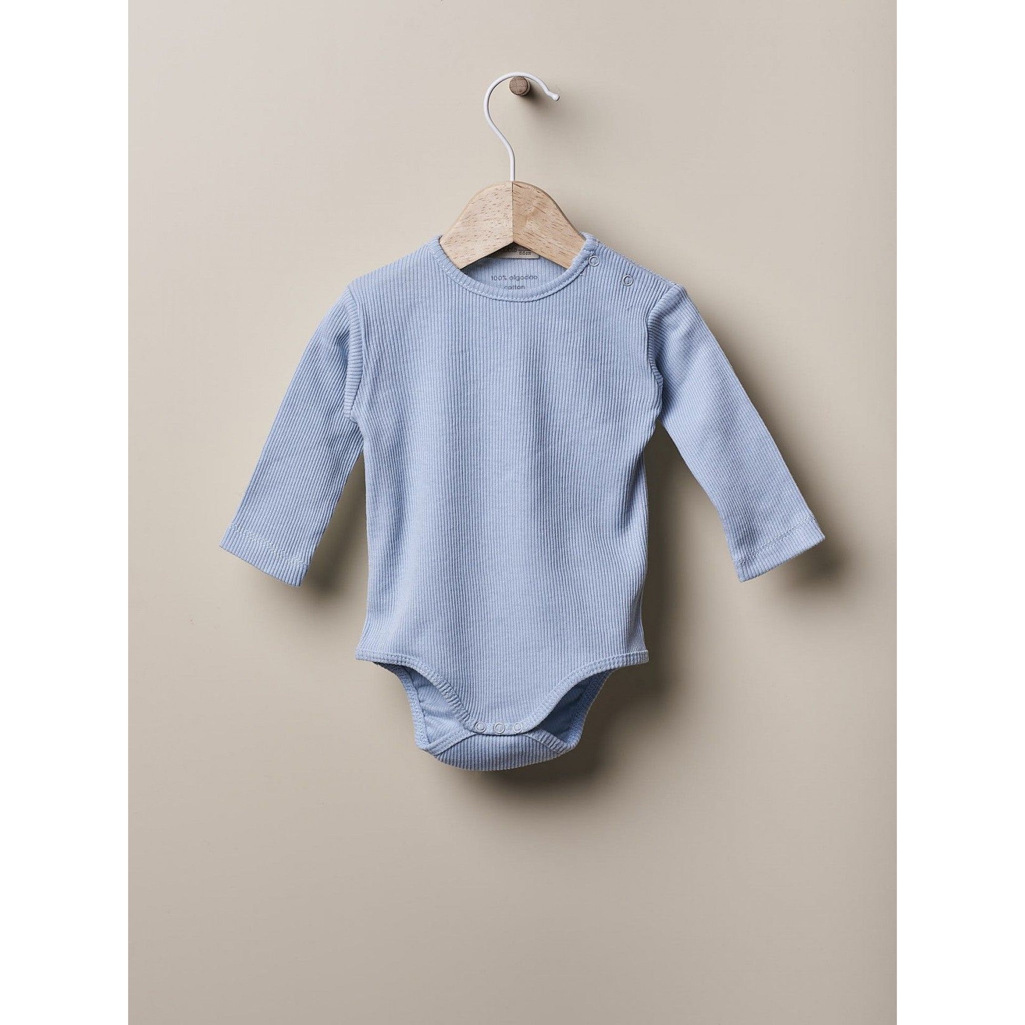 Long-sleeved cotton bodysuit