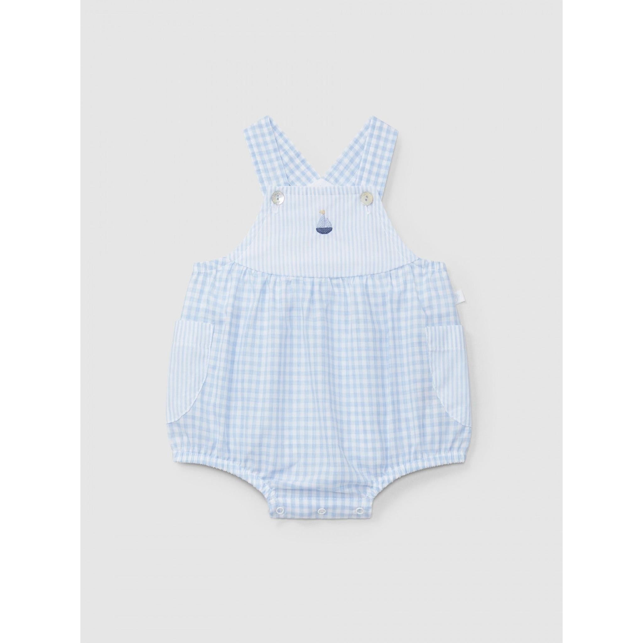 Shortie vichy plaid and stripes with embroidered detail